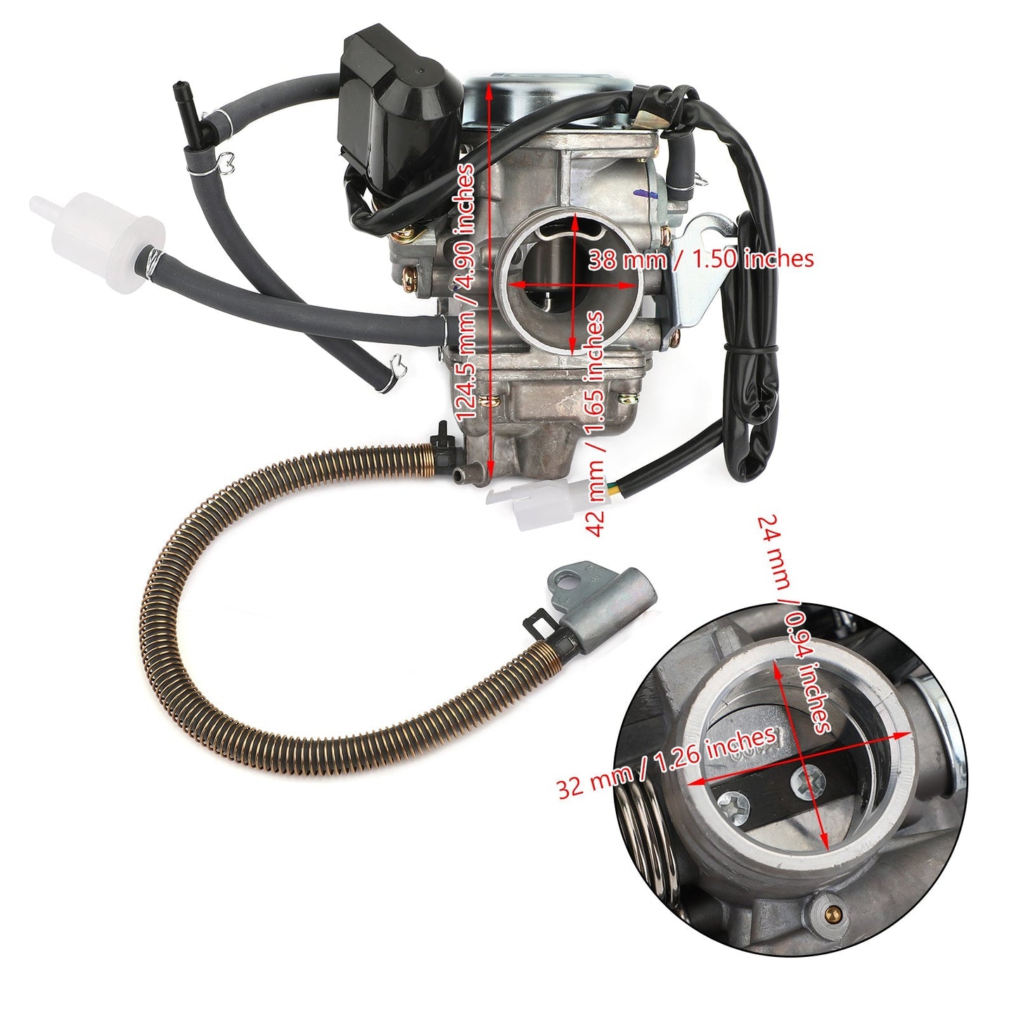 Carburateur pour réservoir GY6 125 150cc Scooter ATV Kazuma Baja Kymco Taotao SunL