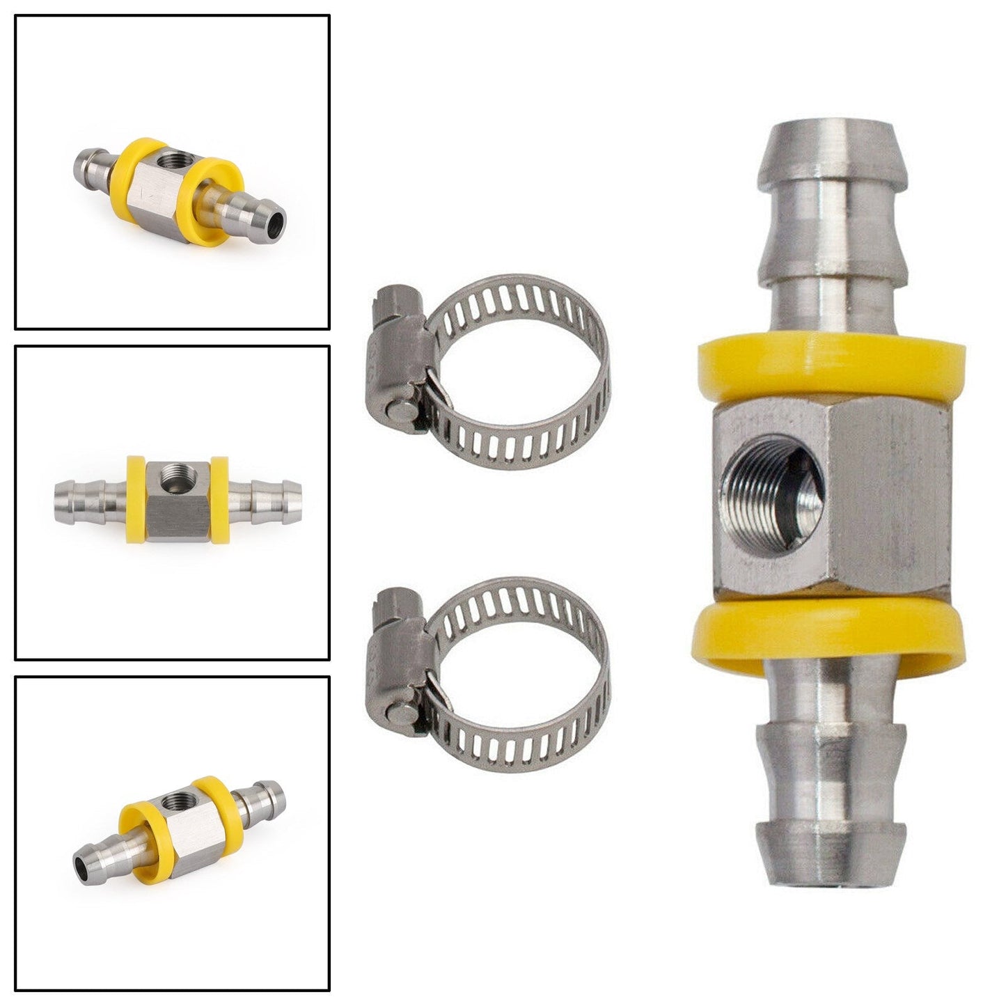 Adaptateur de raccord en T pour capteur de pression de carburant en acier inoxydable 3/8" pro