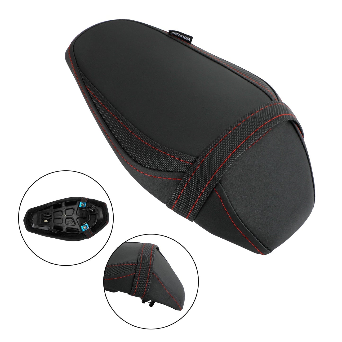 Asiento trasero de PU con cojín plano para pasajero para Kawasaki Ninja Z900 17-22 18 19, color verde