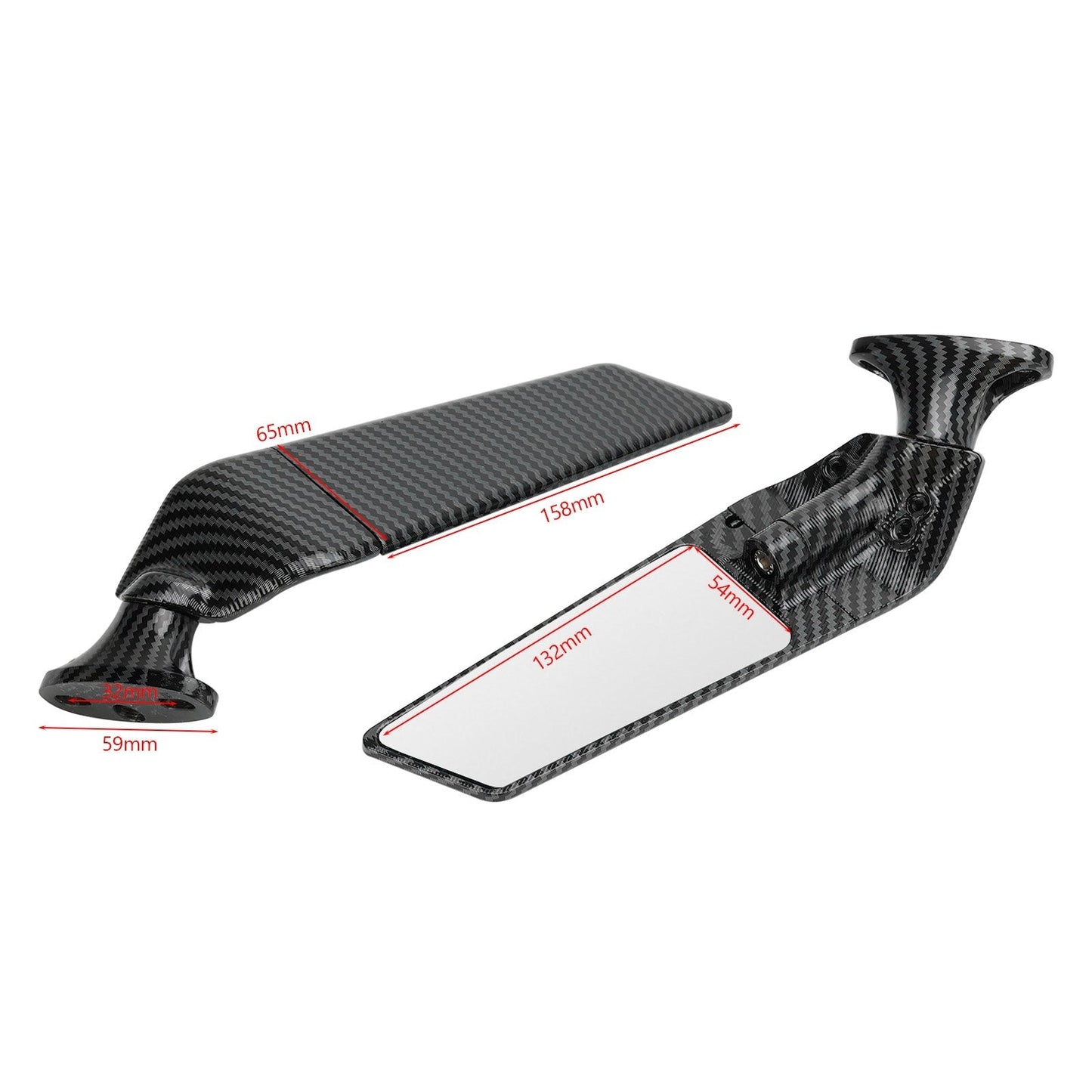 Rétroviseurs à aileron pivotant pour Honda CBR600RR 03-12 et CBR600F 11-14