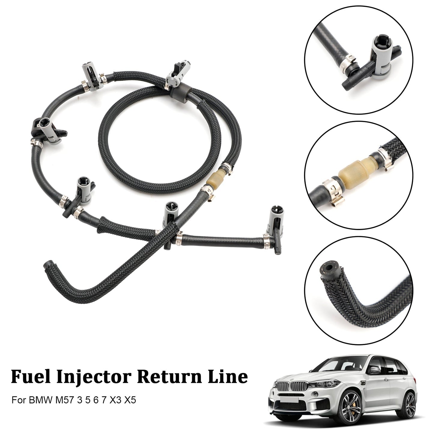 Tuyau de retour de carburant pour BMW 3 5 6 7 X3 X5 X6 Tuyau d'injecteur Tuyau de fuite 13537792870