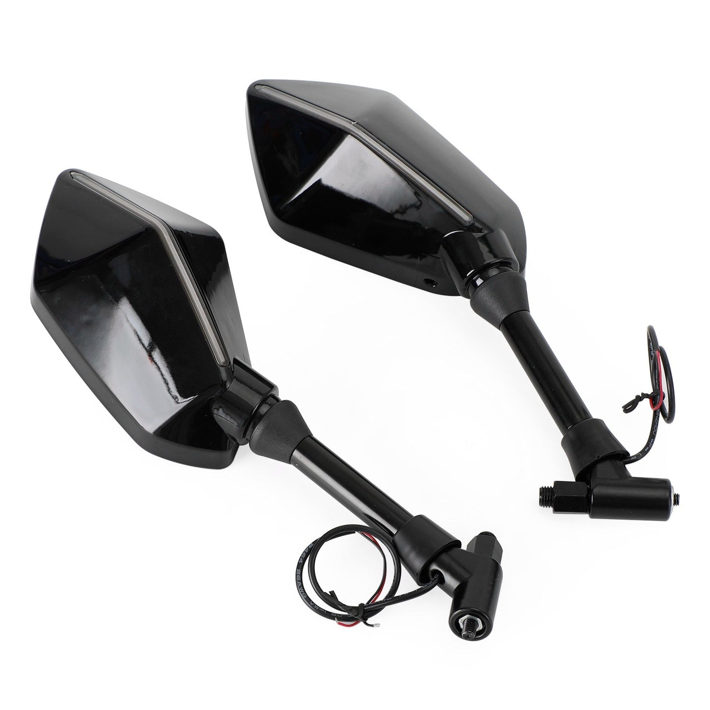 Paire de rétroviseurs LED noirs M8/M10 avec clignotants pour Aprilia