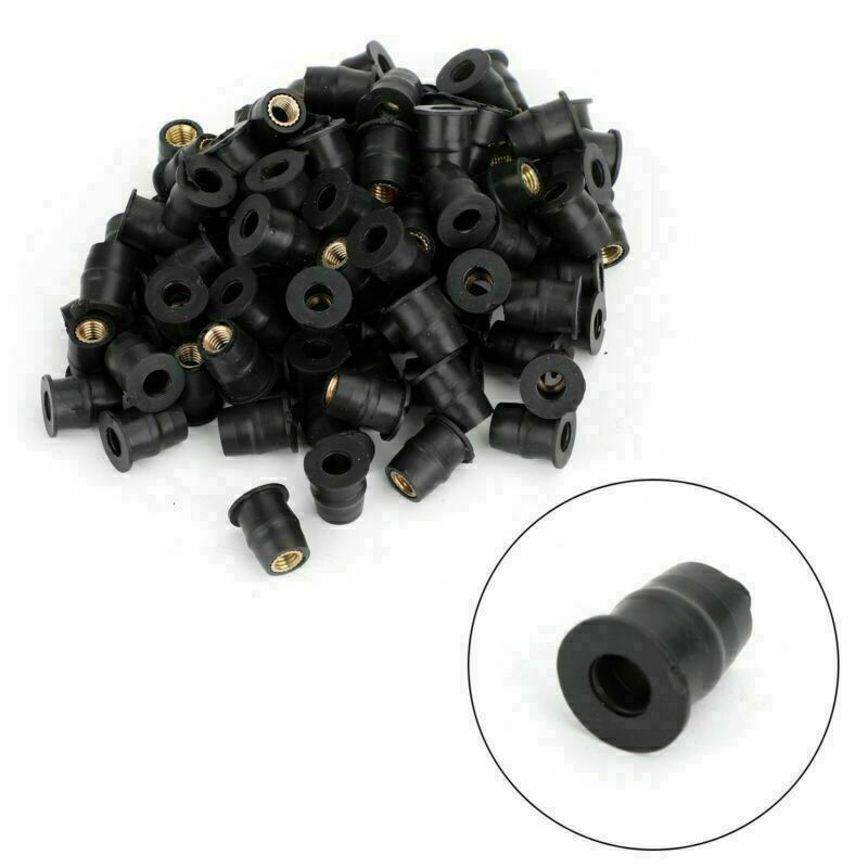 Écrous de puits en caoutchouc M5 10-32 pour pare-brise et carénage, 3/8" (5 mm), lot de 100