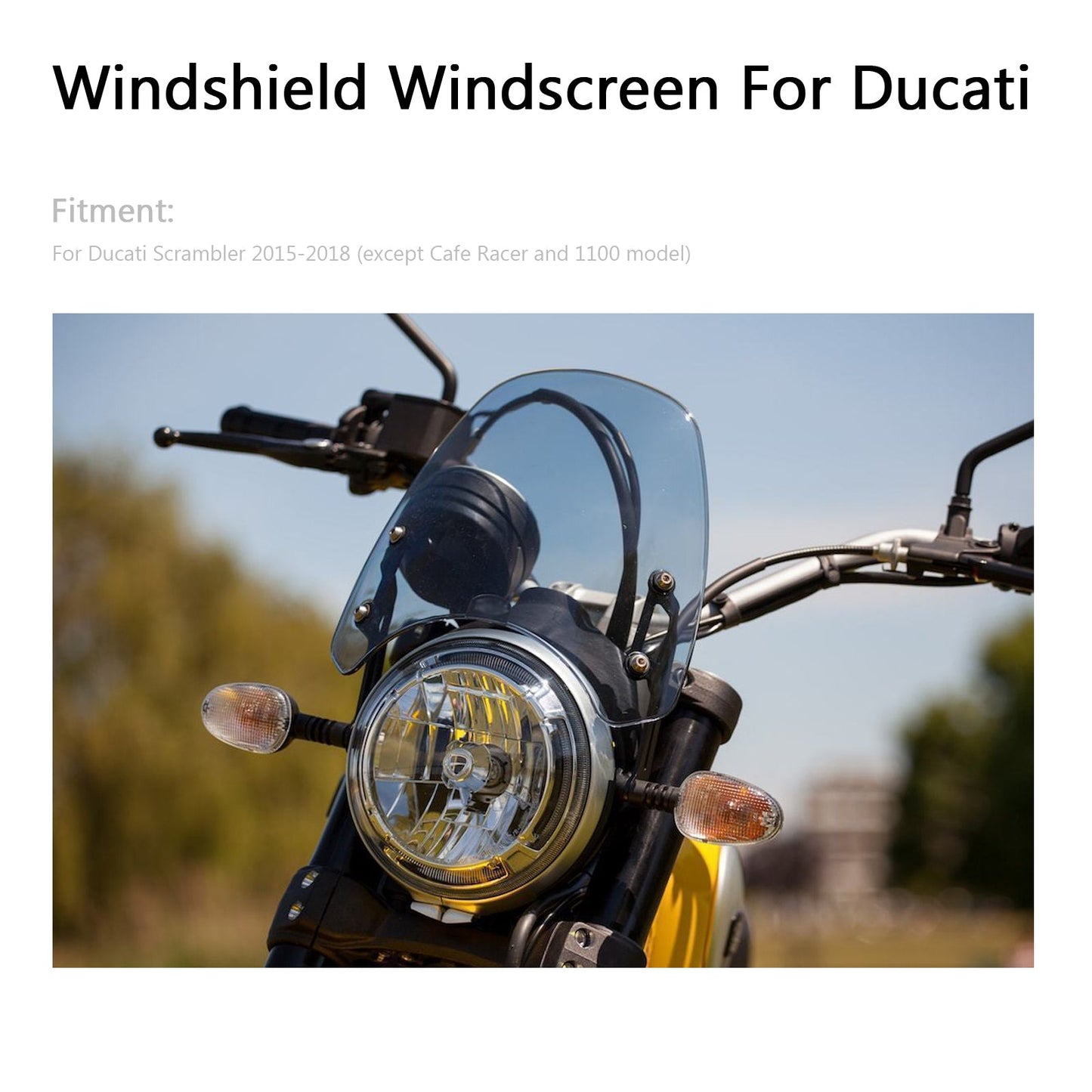 1x Pare-brise pour Ducati Scrambler 15-2018, protection contre le vent G