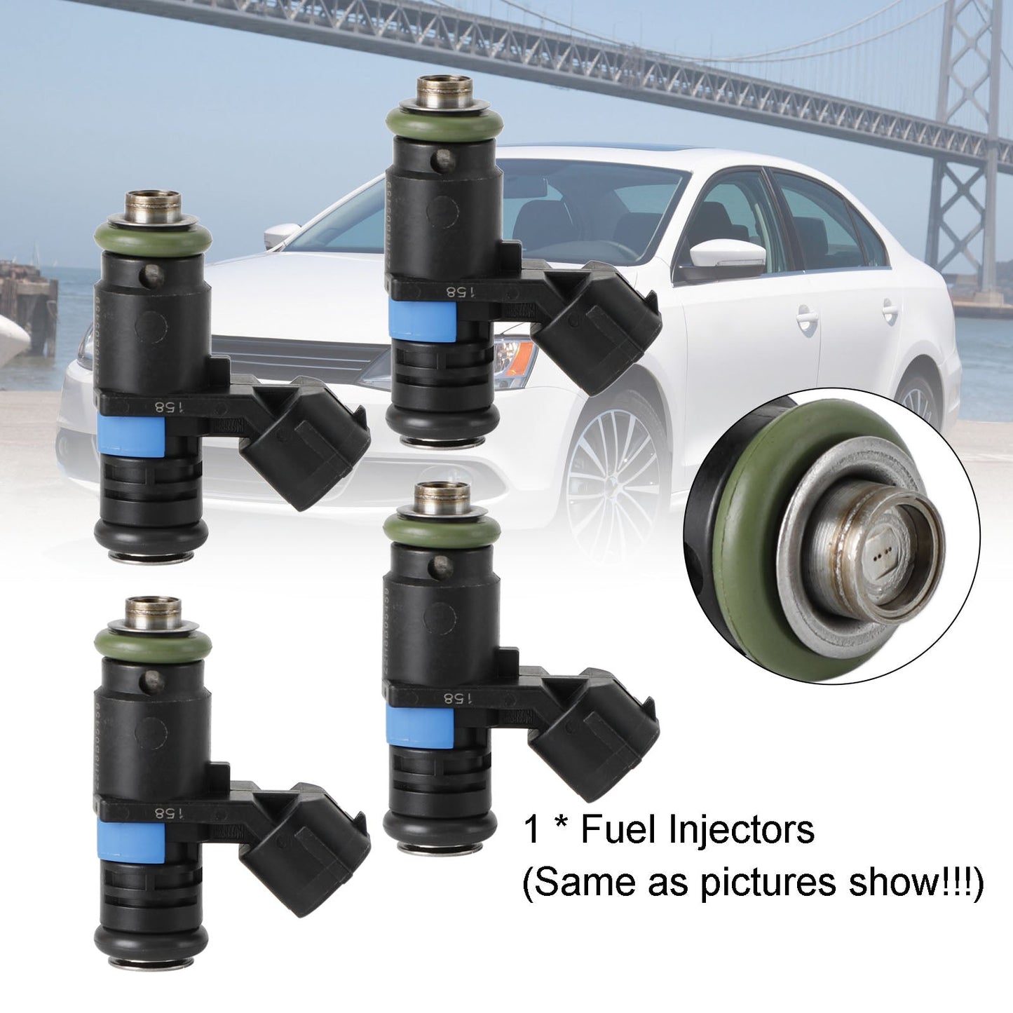 4PCS Fuel Injectors 03C906031A 04E906031F Fit VW Vento 2014-2019 Fit Passat 2008-2010
