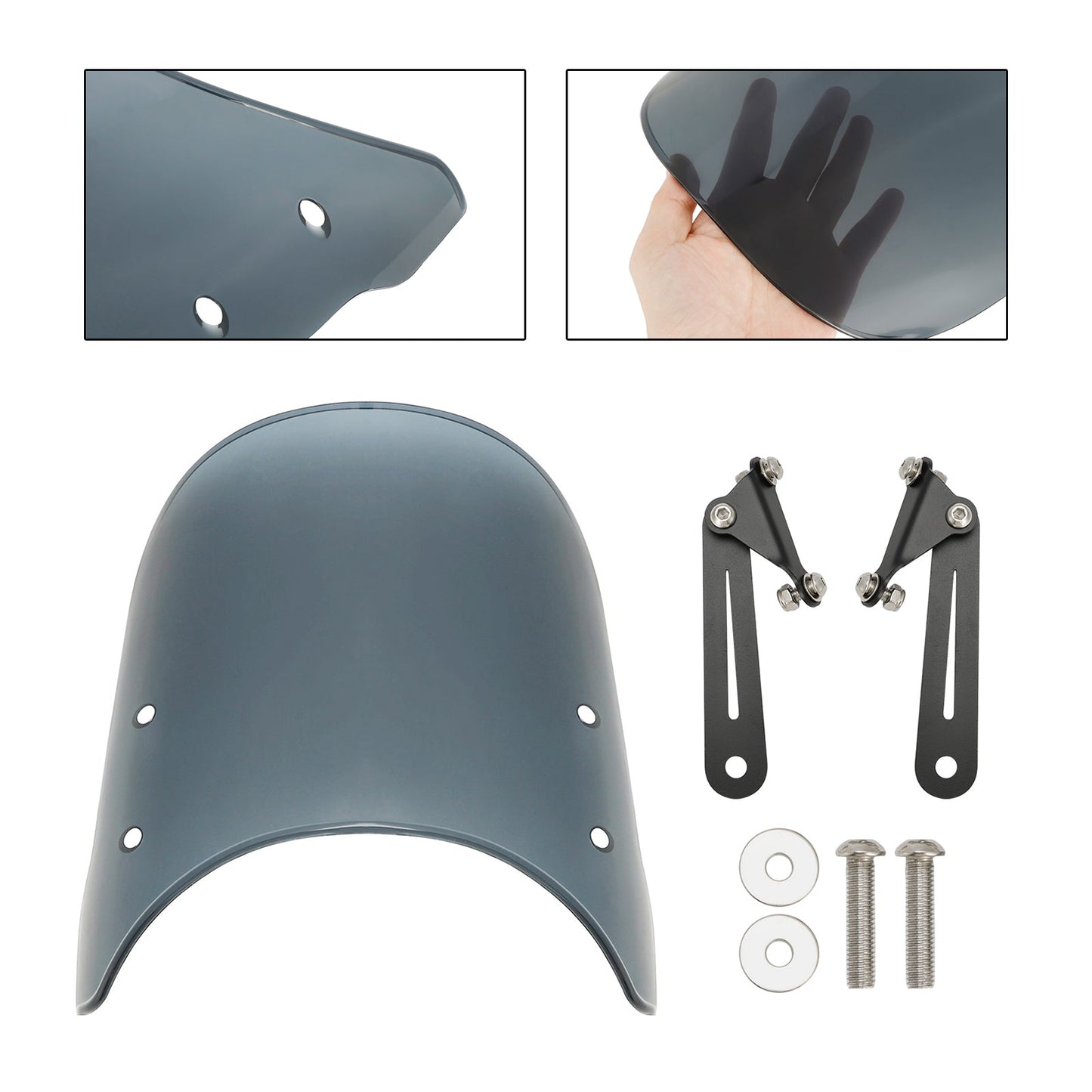 Pare-brise gris Bobber pour Moto Guzzi V7 Classic 16-23 et V9 18-23