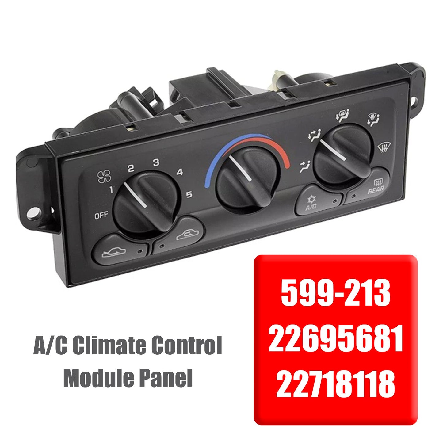 1997-1999 Oldsmobile Cutlass A/C Climate Control Module Panel 599-213 22695681 22718118