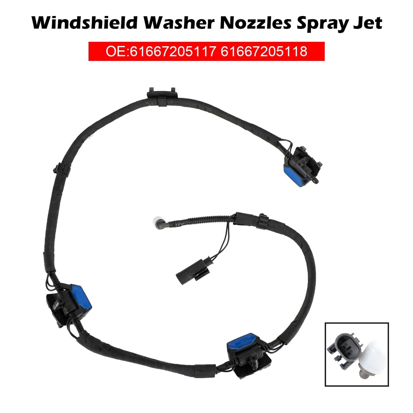 For BMW F10 F11 F18 Windshield Washer Nozzles Spray Jet 61667205117 61667205118