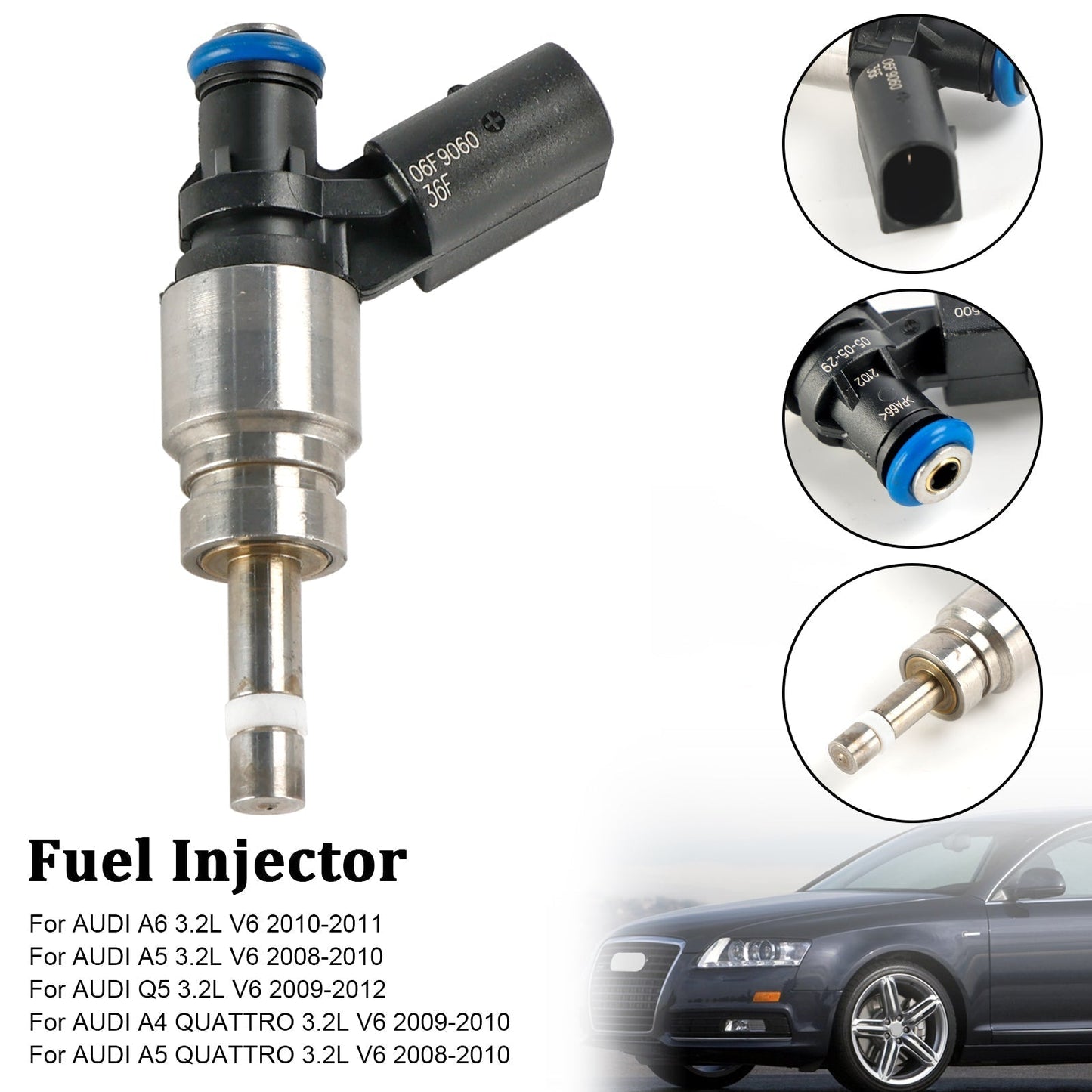2008-2010 Audi A5 3.2L V6 Fuel Injector 06E906036F 0261500037