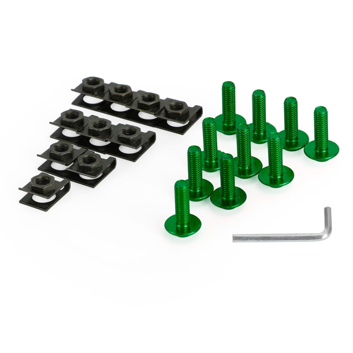 10 boulons en aluminium M6 x 20 mm pour pare-brise de moto et clips à ressort en C pour Honda