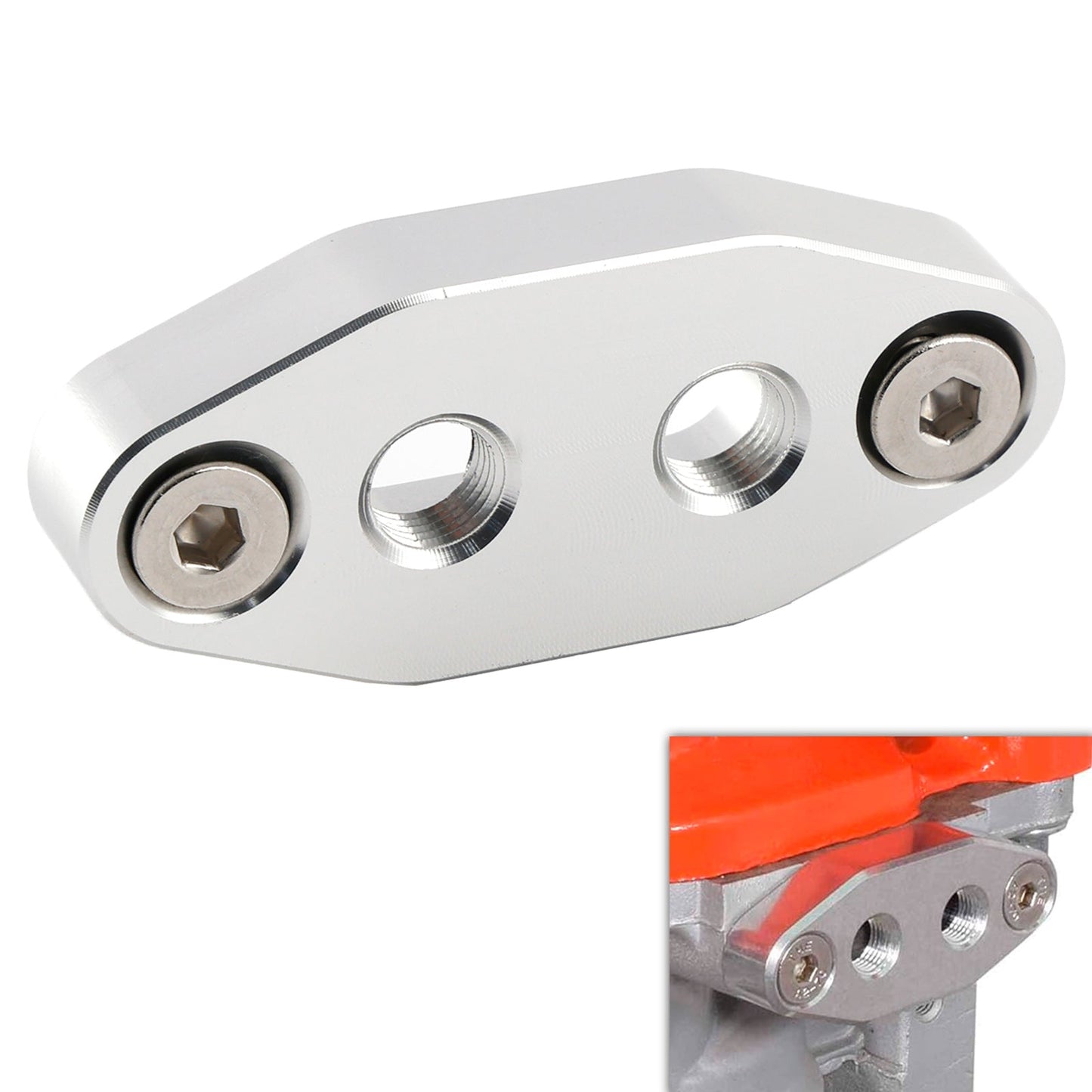 LS1 LSX LS3 LS2 LQ4 Twin Turbo Dual 1/8" NPT Oil Feed Line Adapter Plate 551666