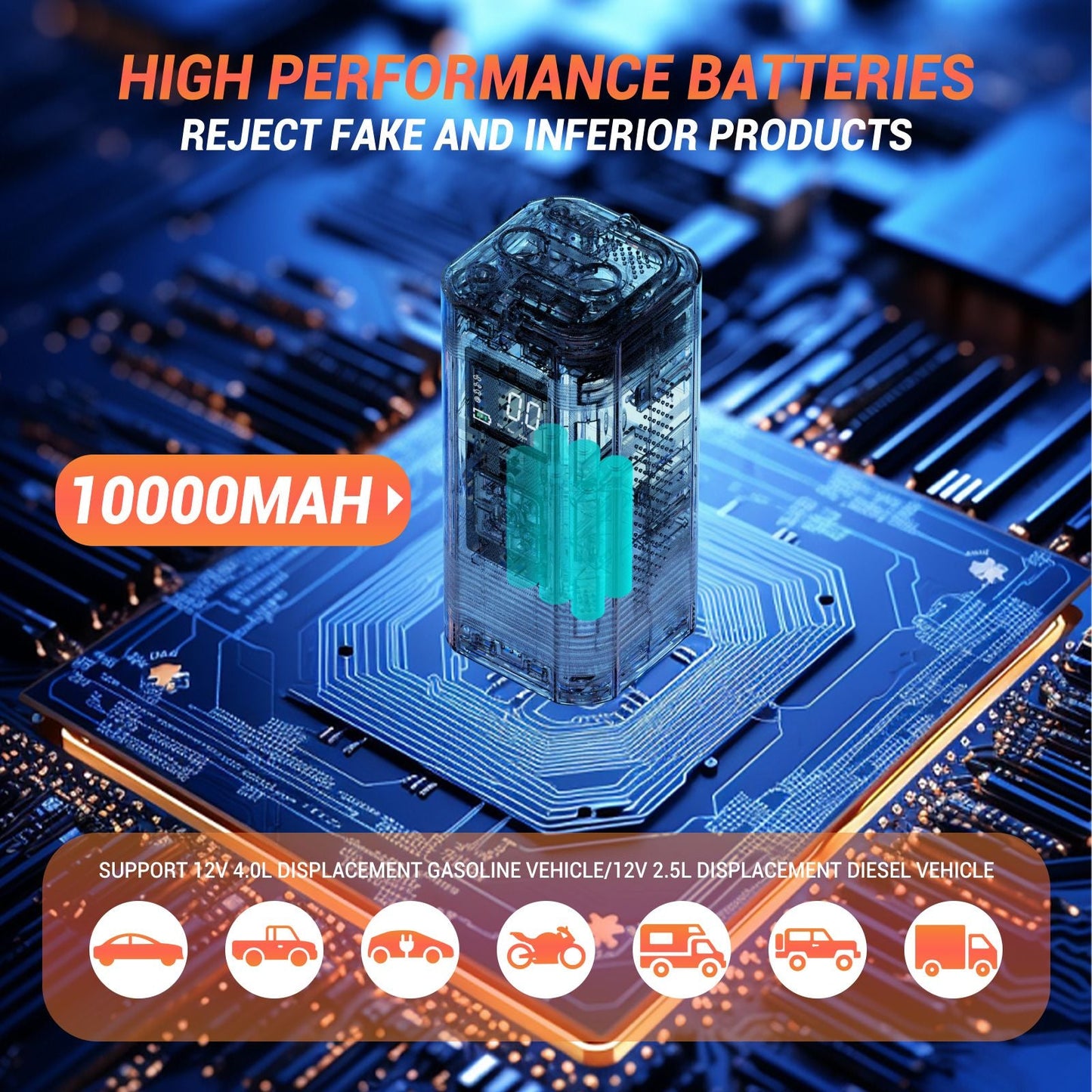 Compresor de aire portátil para inflar neumáticos, 150 PSI, bomba de aire automática para neumáticos de coche, CC 4,8 V.