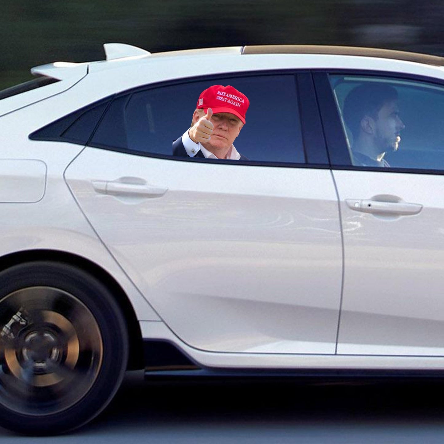 Autocollant pour vitre de voiture, taille réelle, passager, voyage avec le président Trump 2020 R