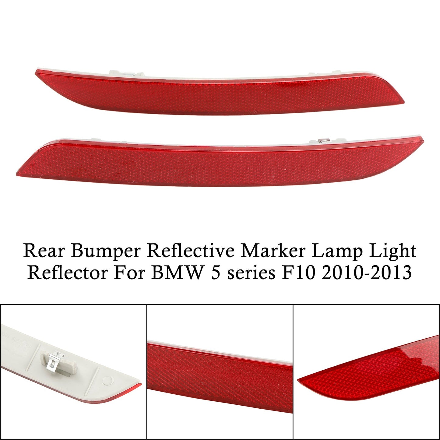 Réflecteur de feu de gabarit réfléchissant pour pare-chocs arrière BMW Série 5 F10 F18 10-13 63147203237 63147203238
