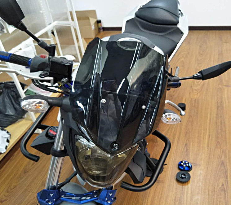 Pare-brise de moto ABS avec support pour Yamaha MT-03 16-19, noir