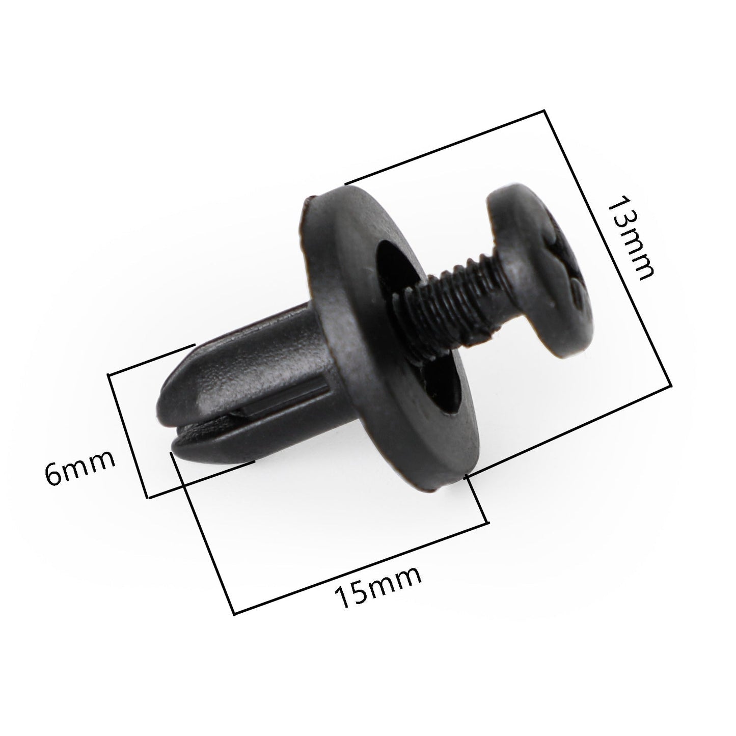 Lot de 10 clips de garniture de panneau de carénage de 6 mm à visser, rivets universels pour moto