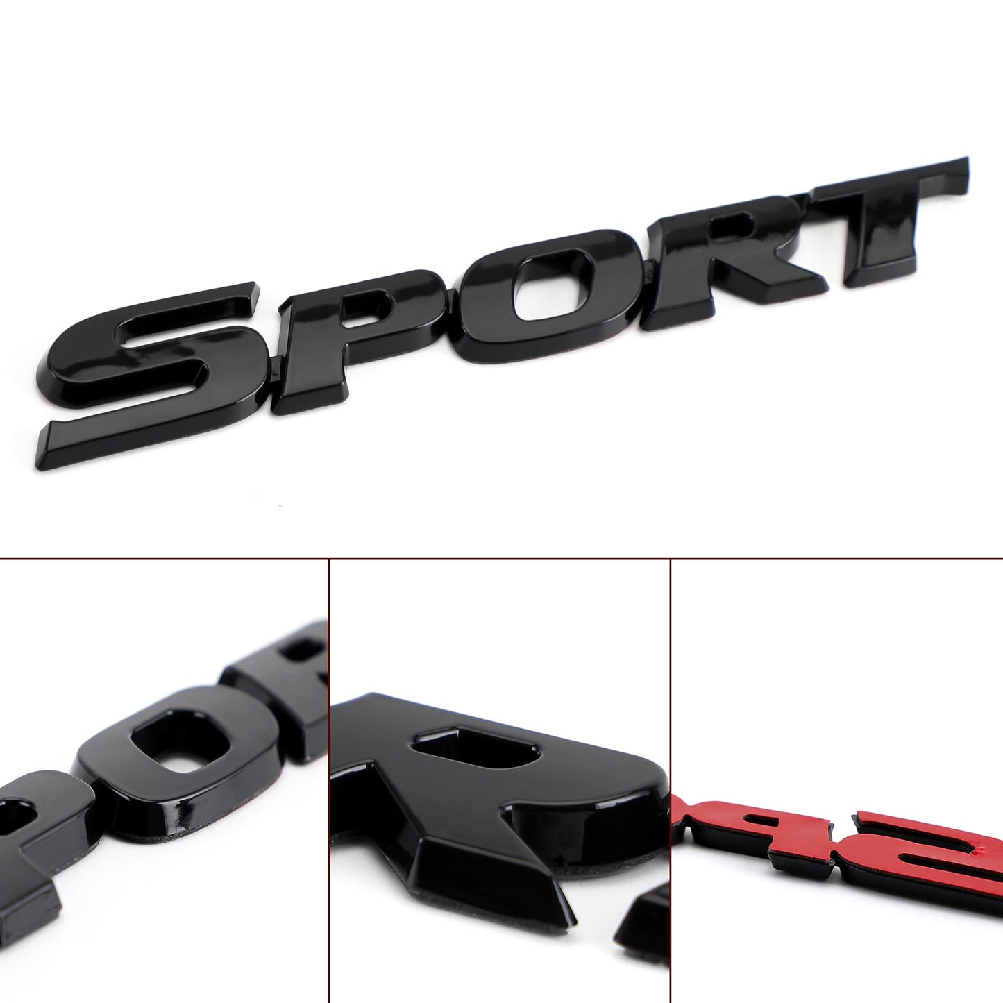 Autocollant 3D en métal avec logo sport pour coffre de voiture, hayon, noir