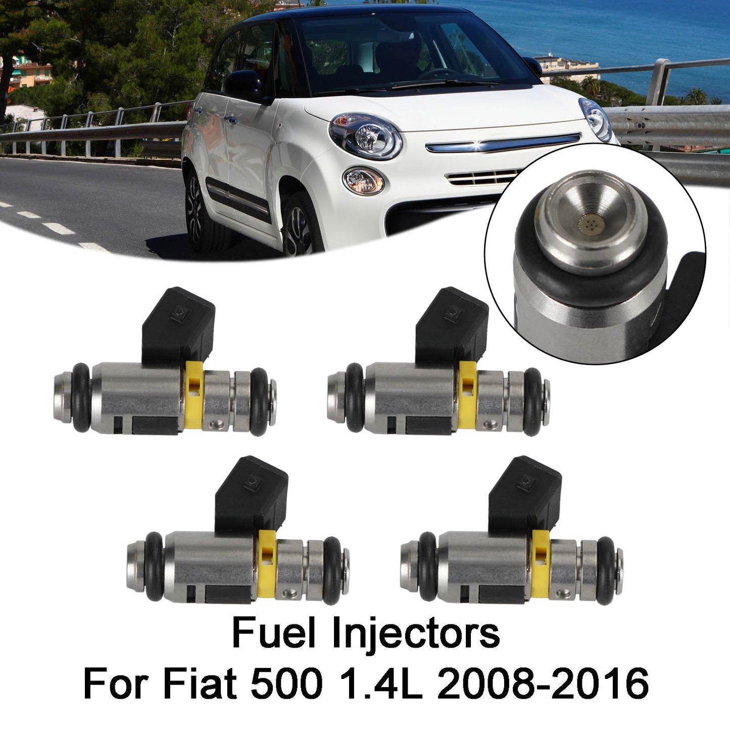 2008-2016 Fiat 500/590 1.4L 4PCS Fuel Injectors IWP160 71792994 77363790