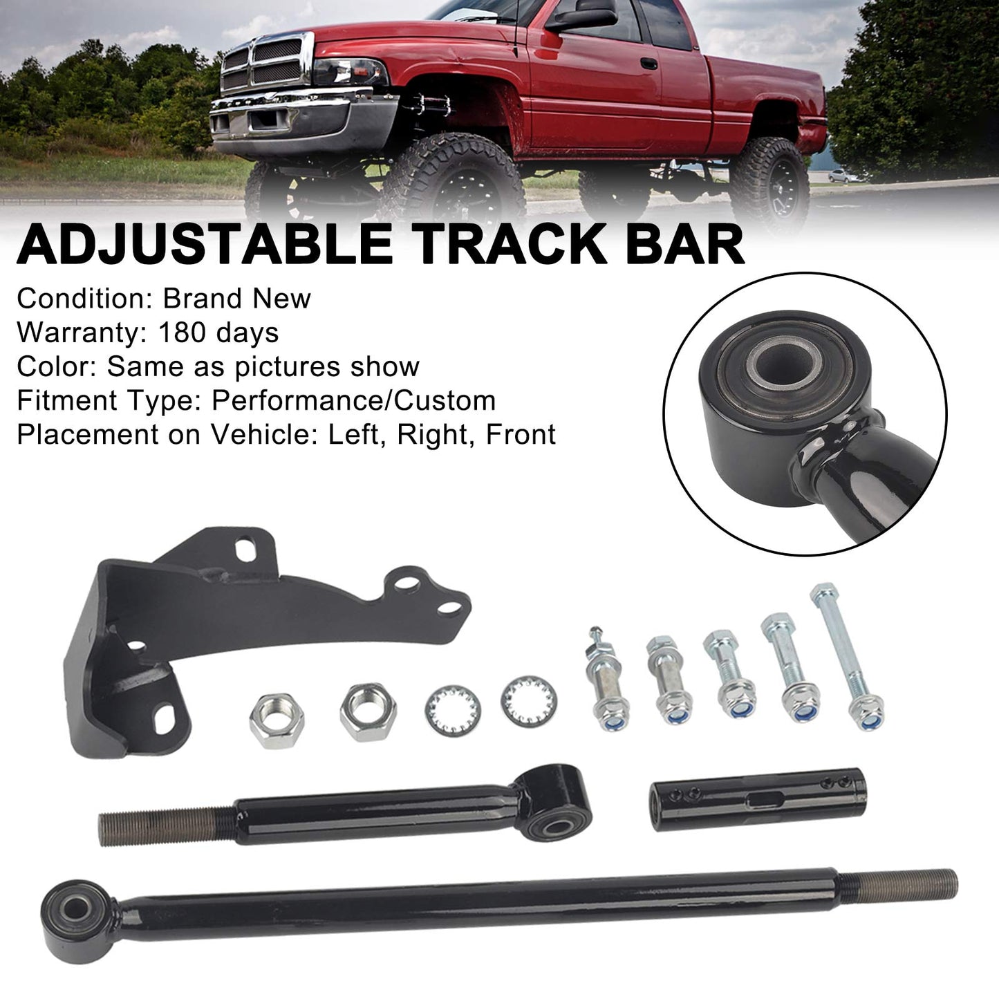Front Adjustable Track Bar 0-4" Lift Fit Dodge Ram 2500 3500 4WD 1994-2002