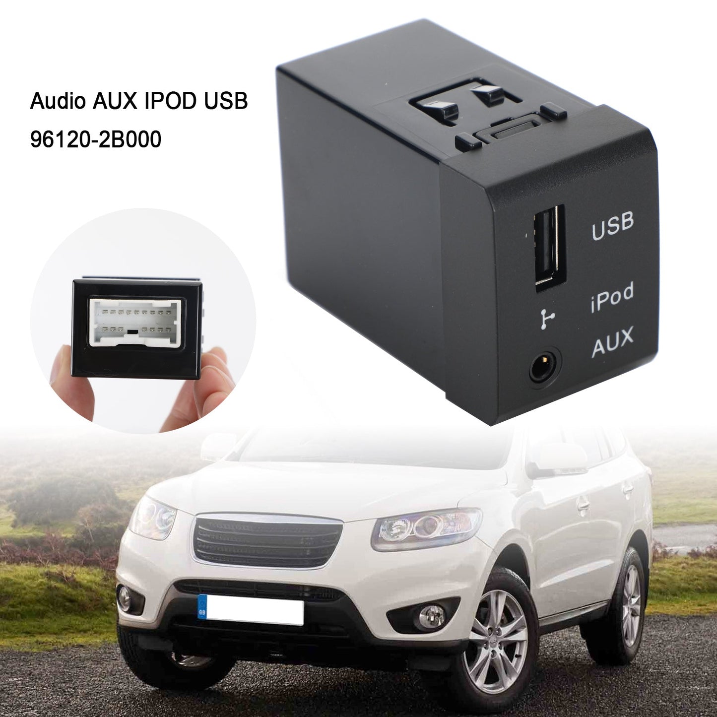 2007-2012 Hyundai Santa Fe Audio Jack Assy AUX IPOD USB 96120-2B000