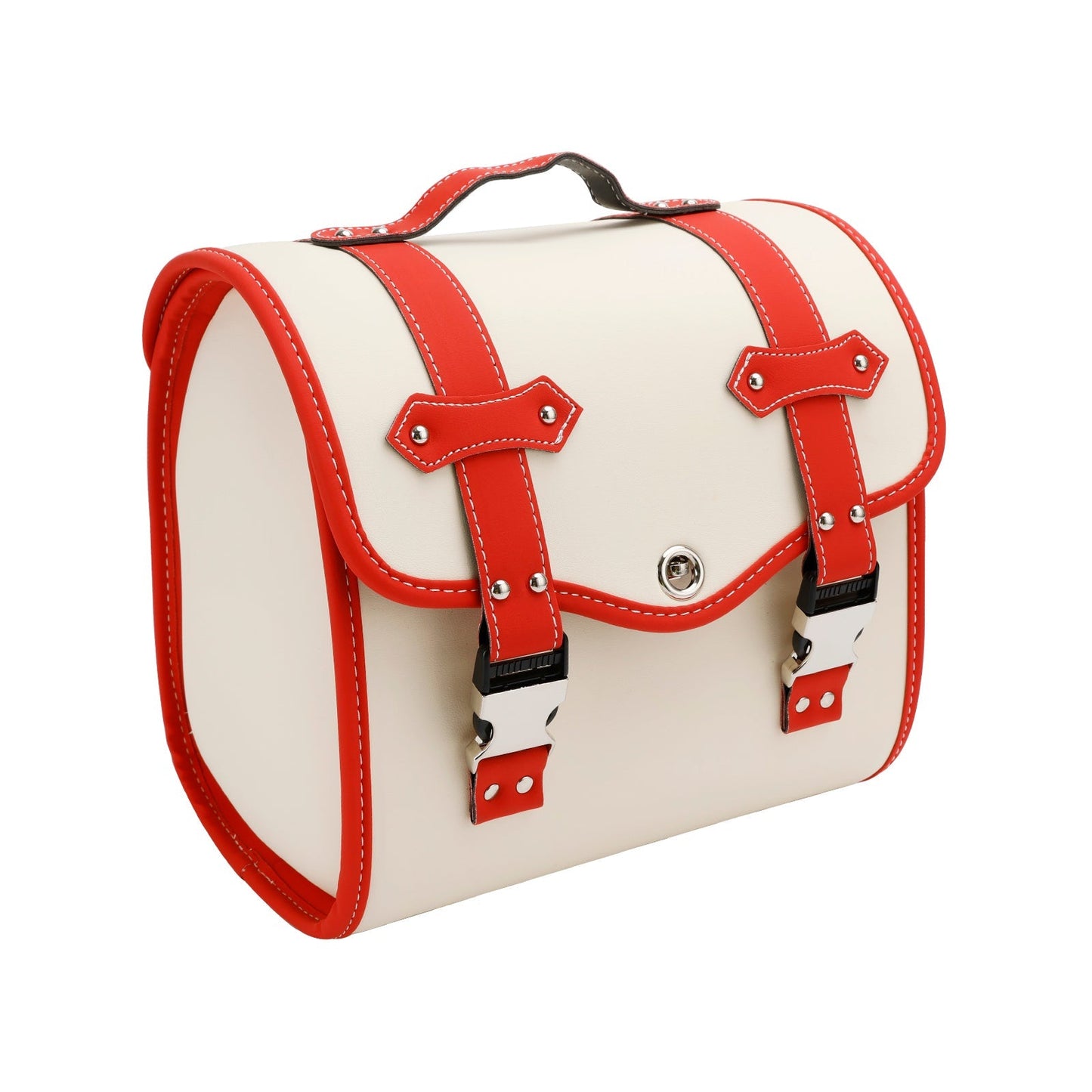 Bolsa de herramientas de almacenamiento lateral para alforjas, universal, de liberación rápida, de poliuretano, para motocicleta, color marrón