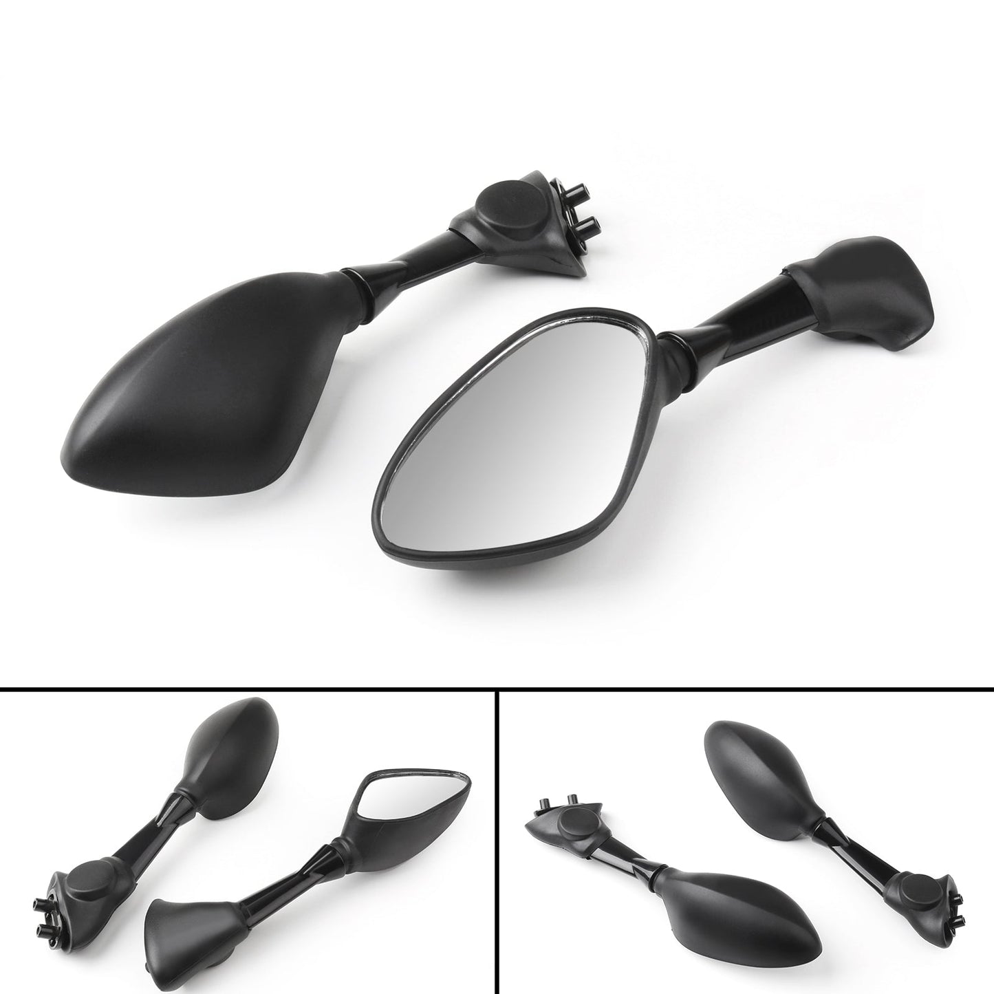 Paire de rétroviseurs noirs pour moto sportive BMW S1000RR 2010-2014