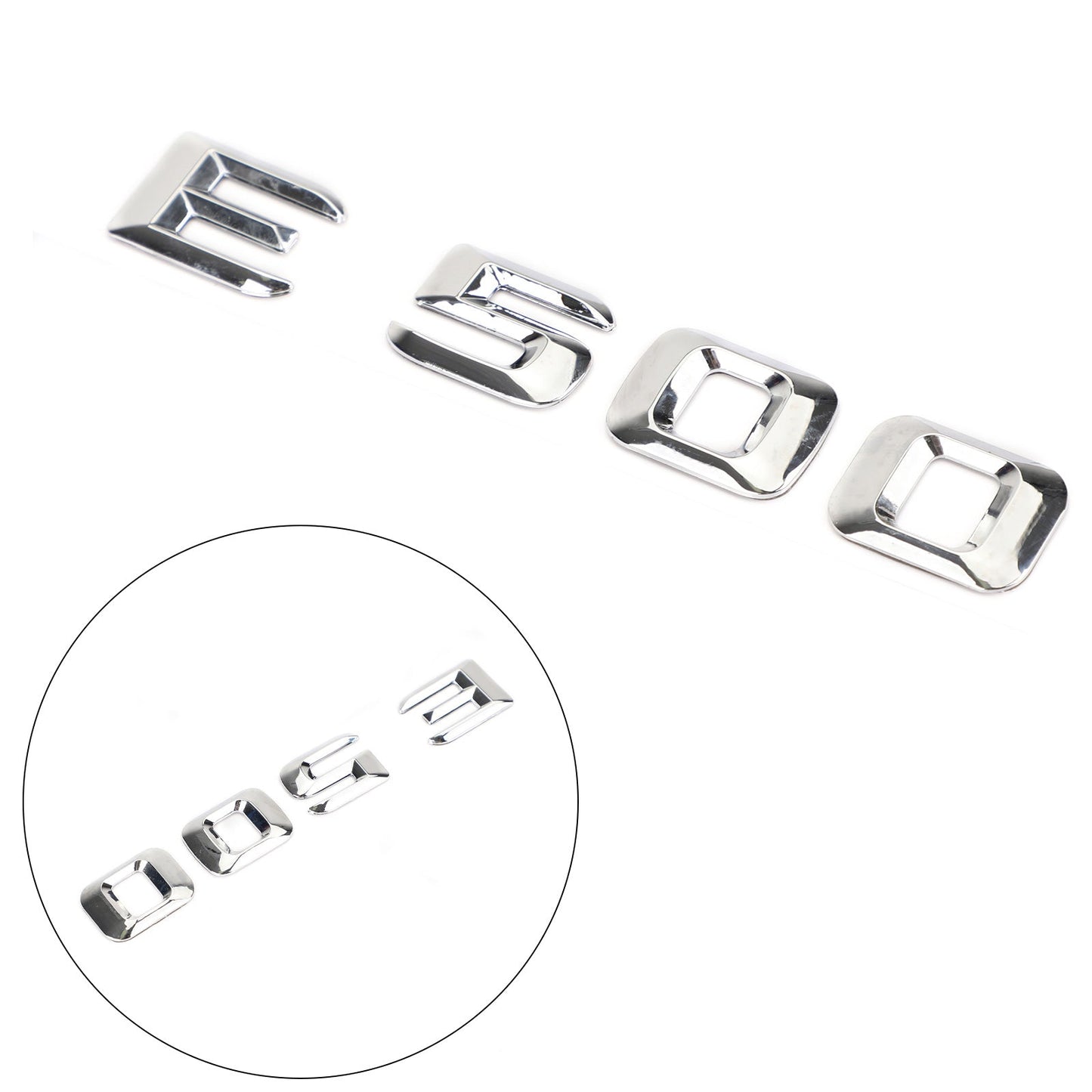 Emblème chromé pour coffre arrière Mercedes E500, plaque signalétique, lettres et chiffres