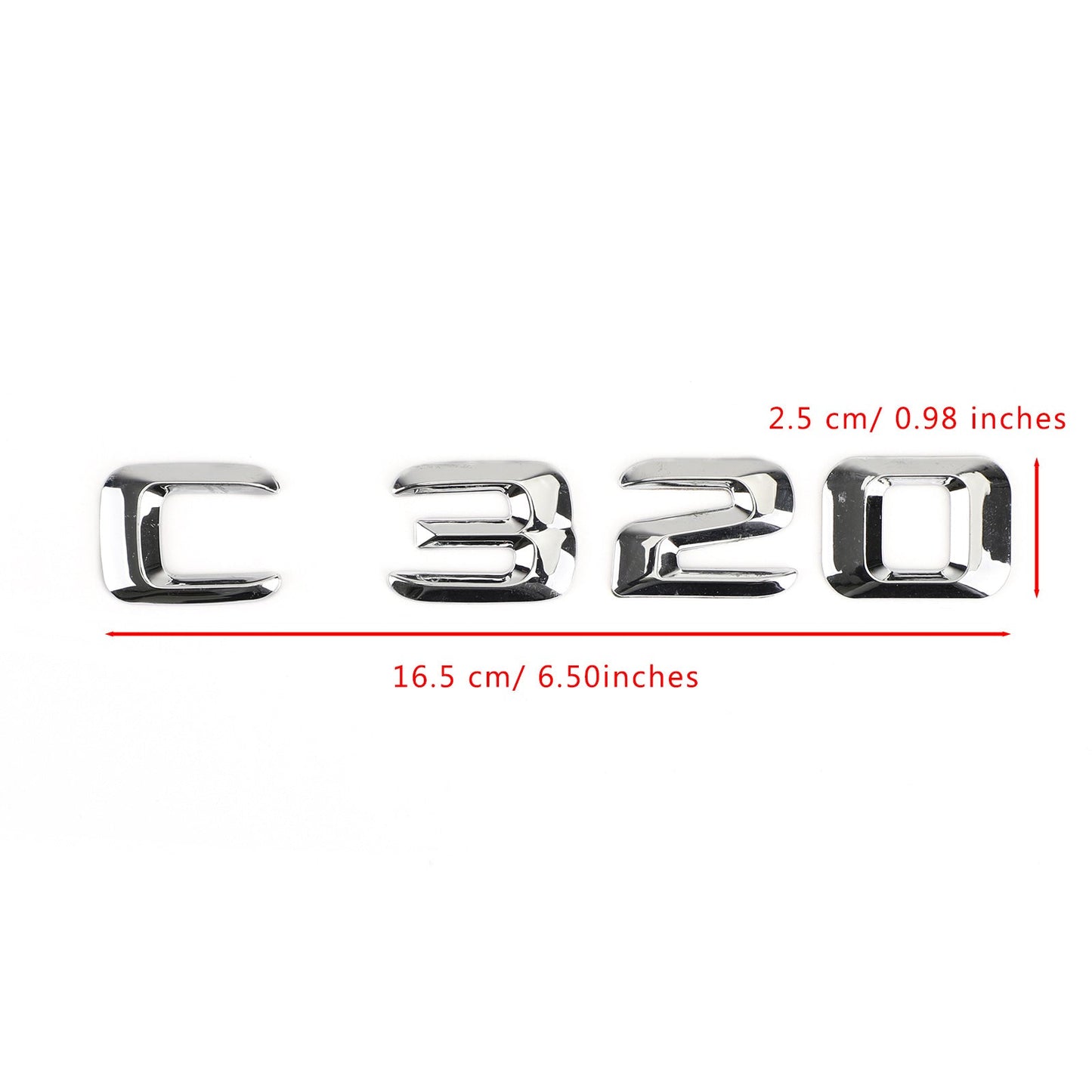 Emblème de coffre arrière, plaque signalétique, lettres et chiffres, compatible avec Mercedes C320, chromé