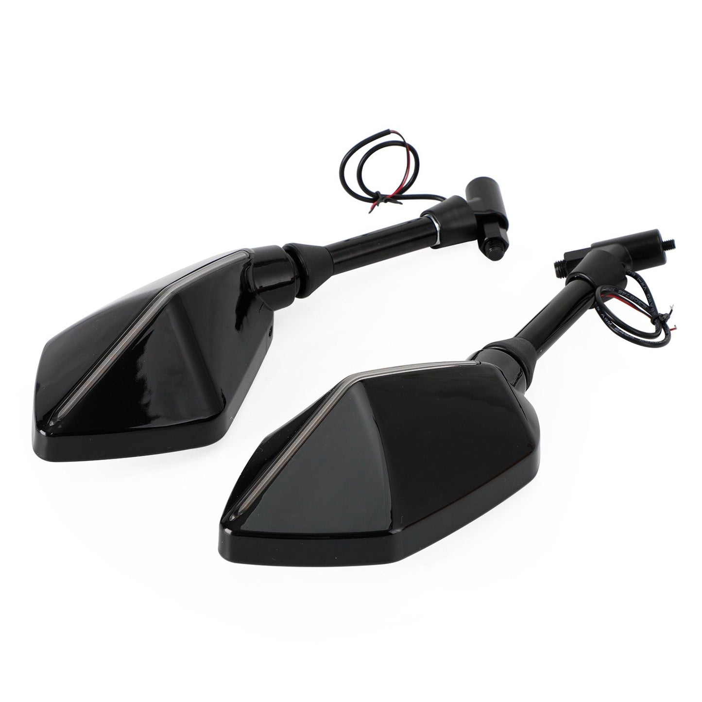 Paire de rétroviseurs LED noirs M8/M10 avec clignotants pour Aprilia