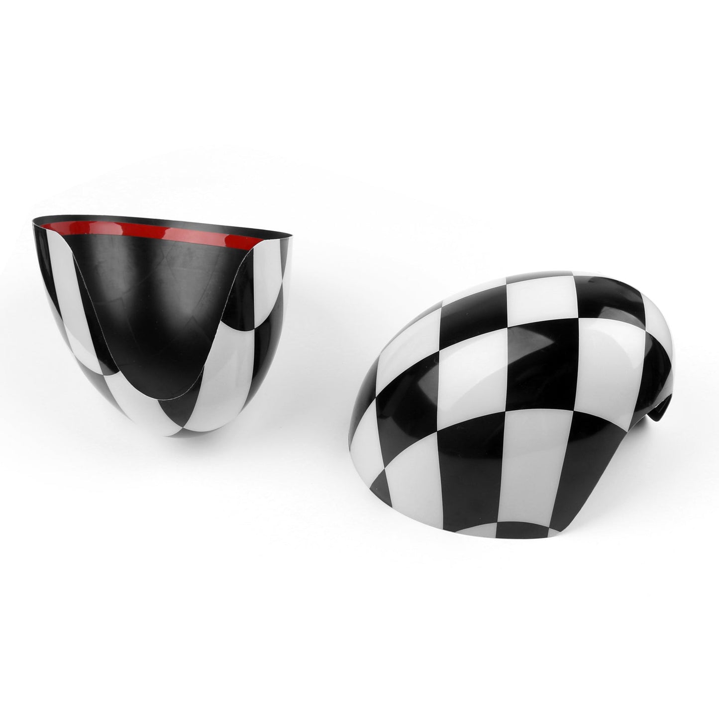 Mini Cooper F55 F56 F57 F60 2PCS Coques de rétroviseurs à carreaux noir/blanc