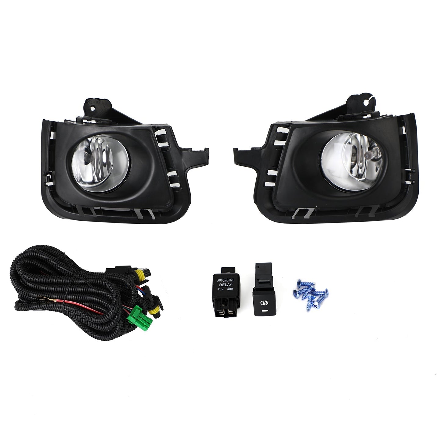 Feux antibrouillard avant transparents pour Toyota Prius C 12-14 avec lunette et interrupteur