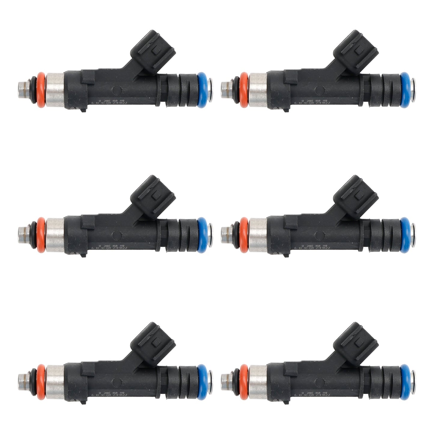 Inyector de combustible 0280158119 812-11131 para Dodge Grand Caravan (2008-2010, 3,3 l, 3,8 l, 6 unidades)
