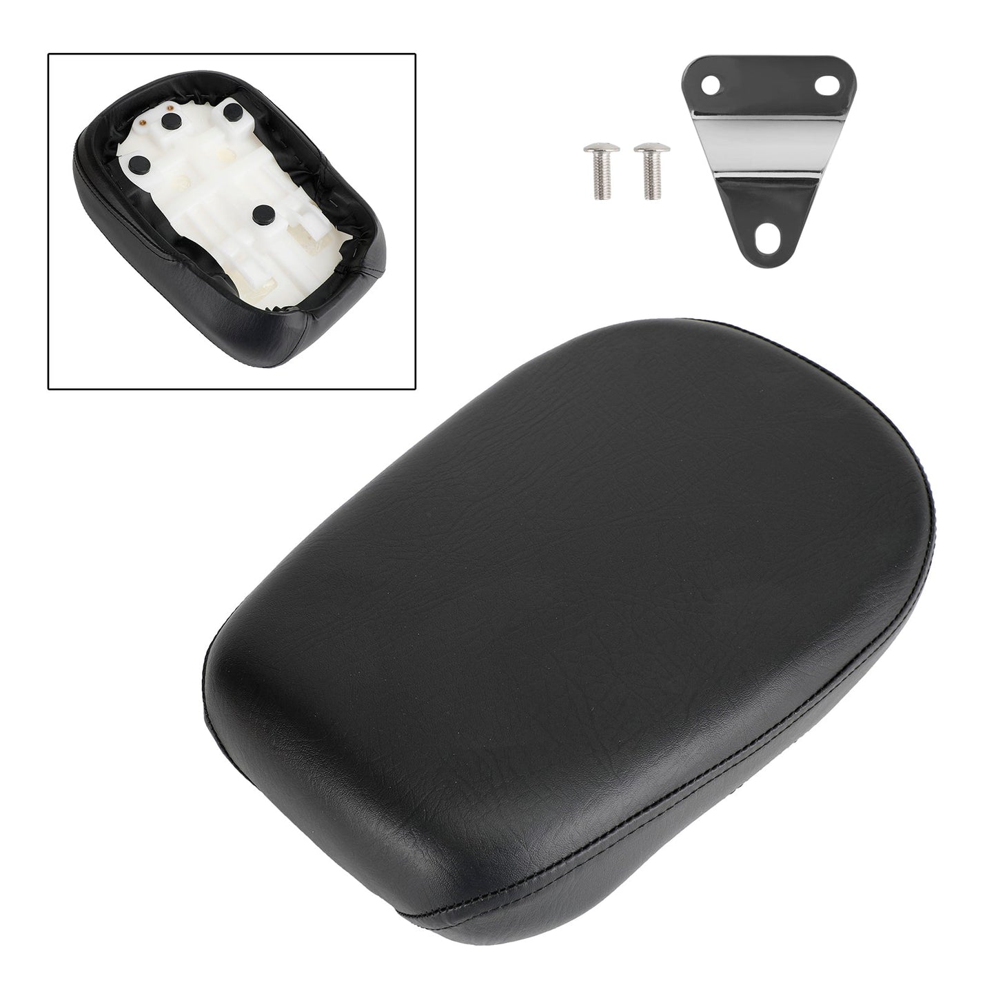 Cojín plano de PU para asiento trasero de pasajero, compatible con Yamaha V-Star XVS650 (1998-2010)