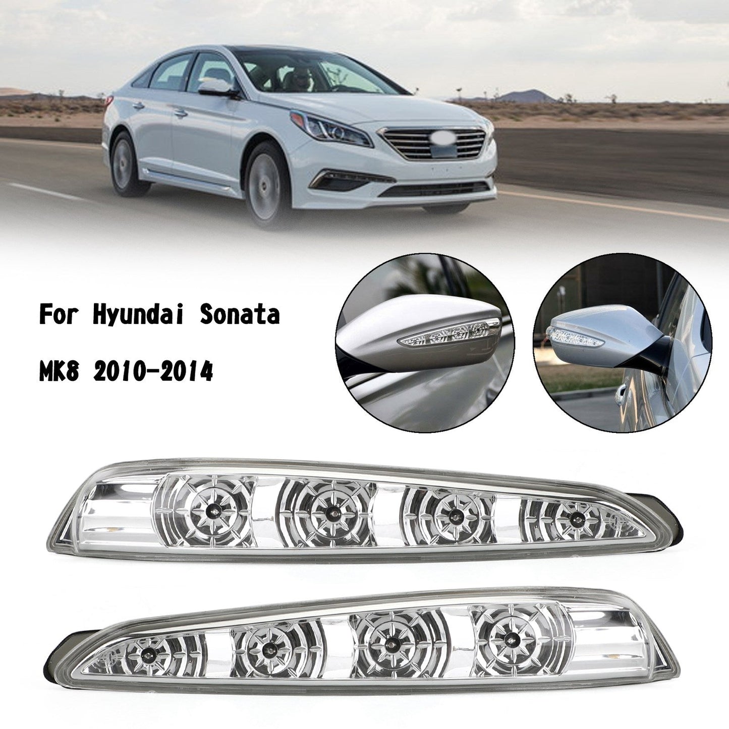 Paire de clignotants et de rétroviseurs latéraux pour Hyundai Sonata MK8 2011-2015