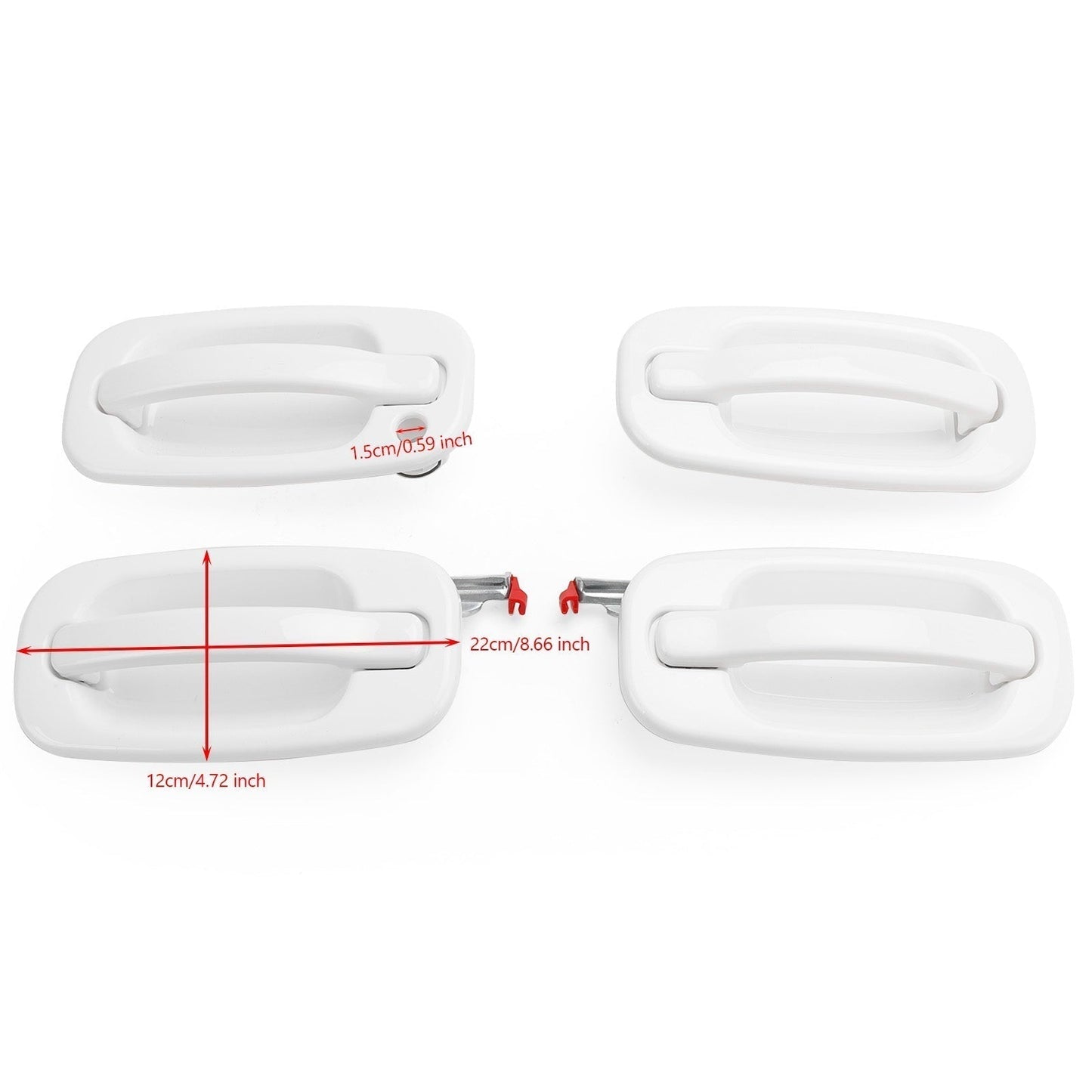 Ensemble de 4 poignées de porte extérieures peintes en blanc pour Chevrolet Suburban/Tahoe 2000-2006 19356468 19356469