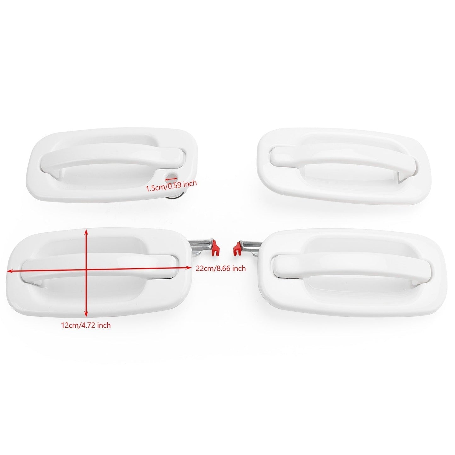 Ensemble de 4 poignées de porte extérieures peintes en blanc pour Chevy Silverado 1500/2500/3500 19356468 19356469