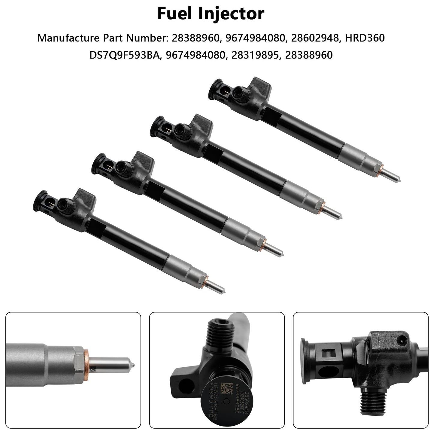 Injecteur de carburant diesel Ford Delphi 4 pièces 28388960 9674984080 28602948