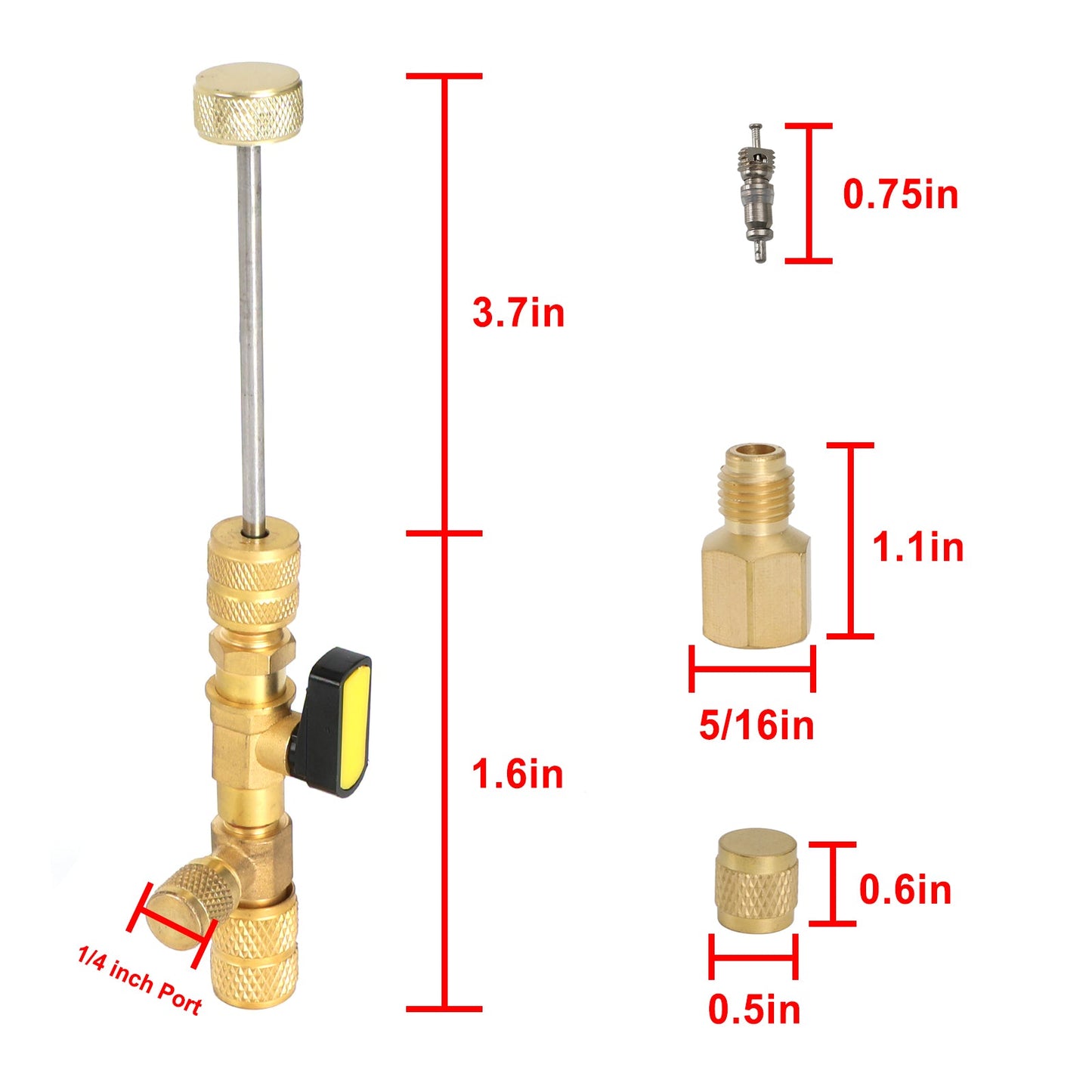 HVAC Valve Core Remover Installer Tool Dual Size Sae 1/4" And 5/16"