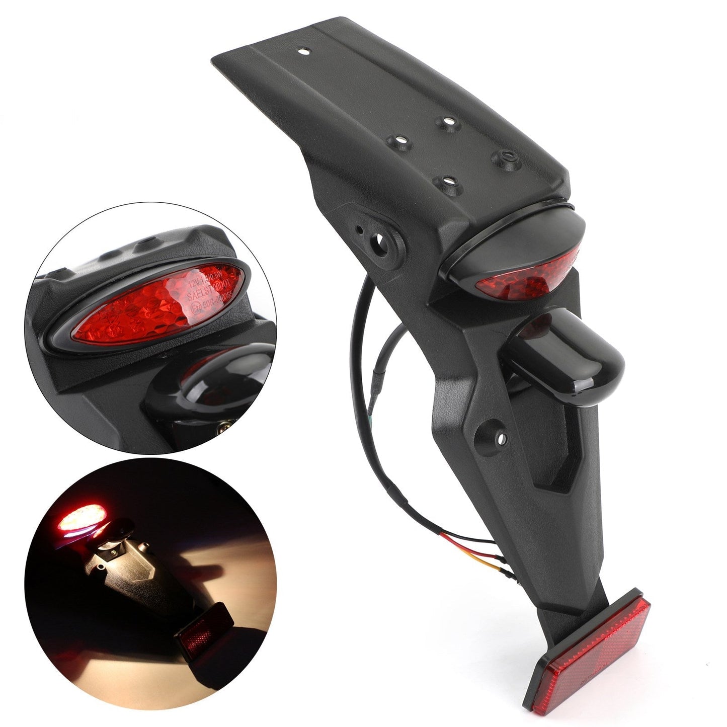 Luz trasera de freno LED para guardabarros trasero de motocross MX todoterreno, doble deporte, Pit Dirt Bike