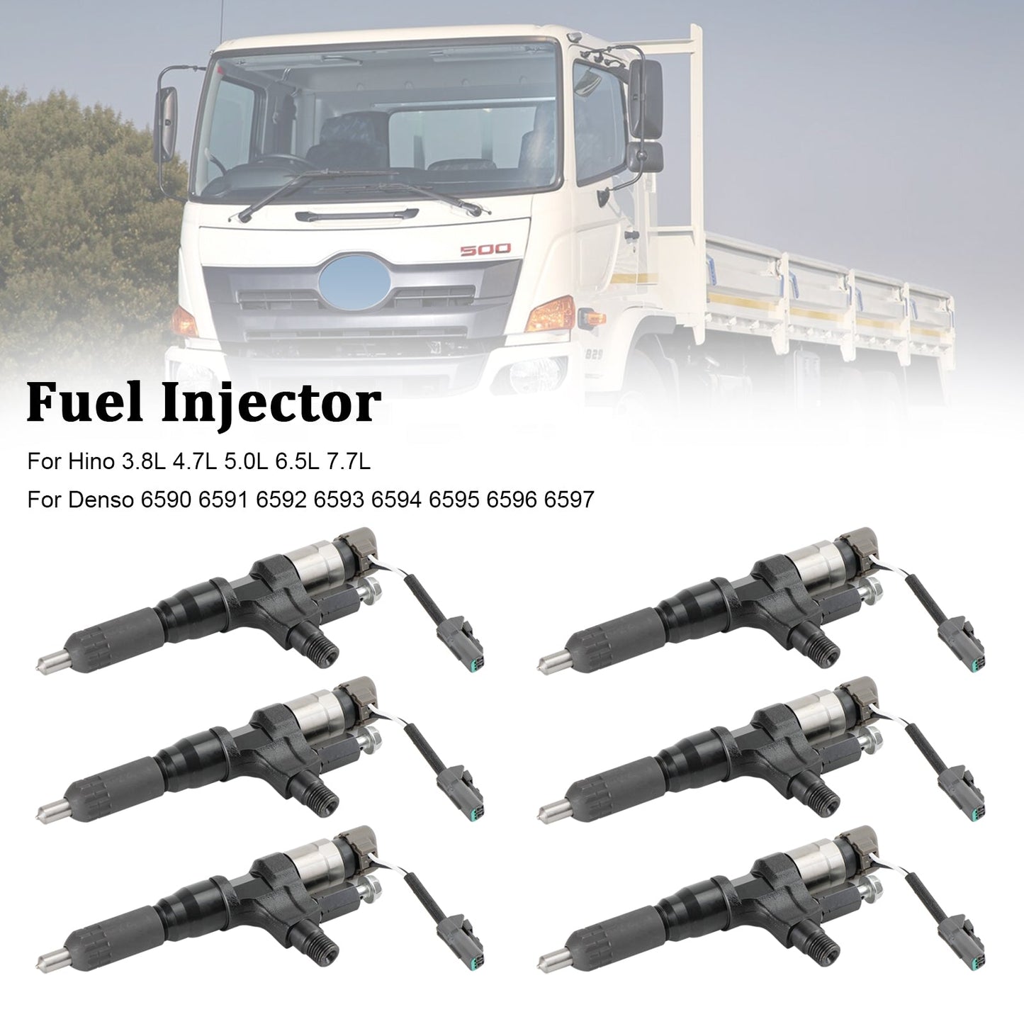 Injecteurs de carburant Hino 3,8 L 4,7 L 5,0 L 6,5 L 7,7 L 6 pièces 095000-6593 CB84034501S 095000-6594