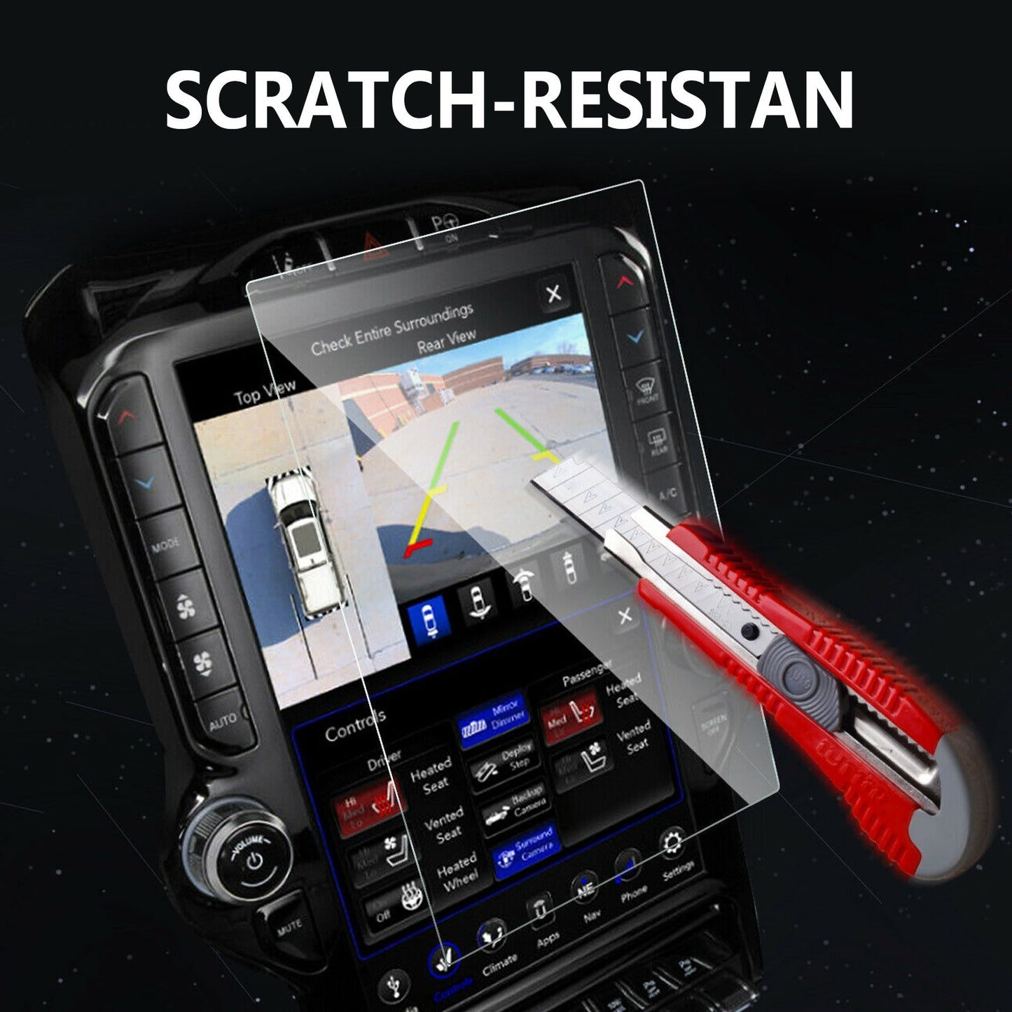 Car Navigation Screen Protector Tempered Glass Film Fits For 2020 Dodge Ram 1500