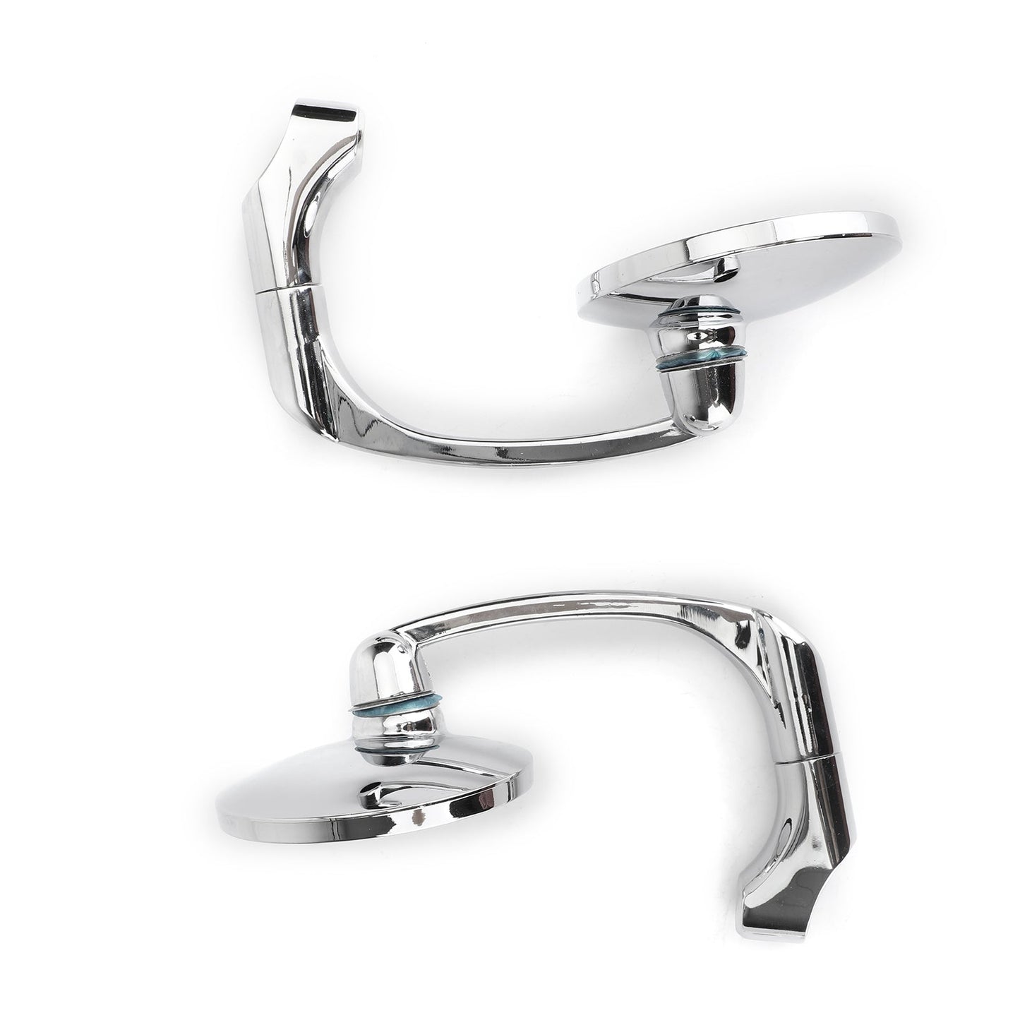 Paire de rétroviseurs ronds rétro M8 M10 en L pour motos personnalisées Cafe Racer Bobber