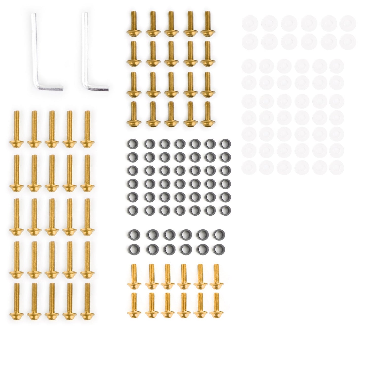 Kit de 158 boulons de carénage de pare-brise de moto de sport, clips de fixation, vis dorées