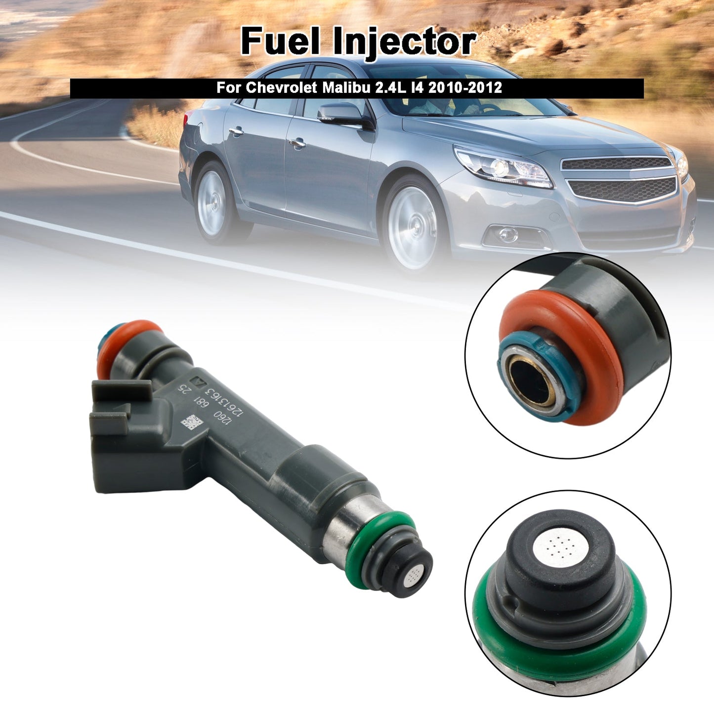 2010-2012 Chevrolet Malibu 2.4L I4 Fuel Injectors 12613163 FJ1064