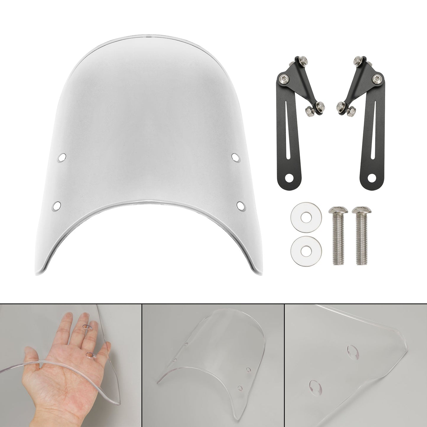 Pare-brise transparent pour Moto Guzzi V7 Classic 16-23 et V9 Bobber 18-23