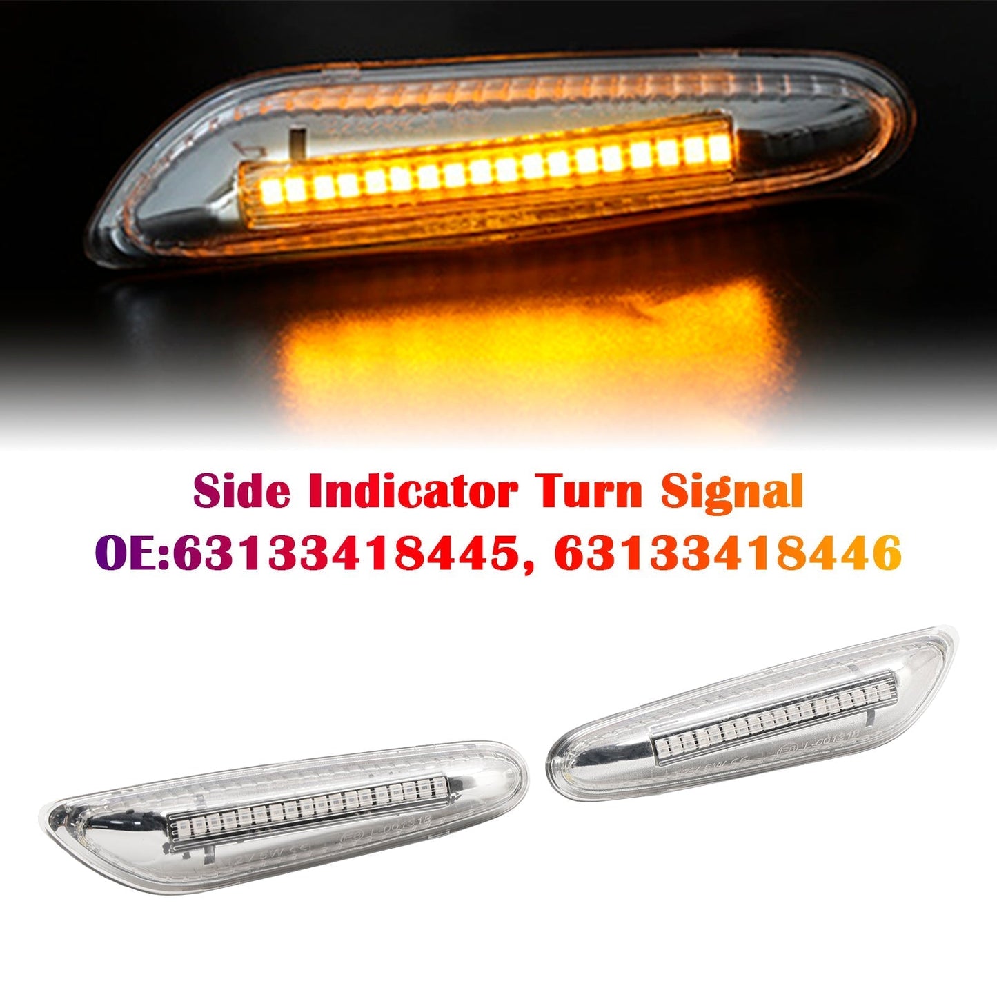 2004-2010 BMW 5 Series E60 E61 X3 Series E83 Led Sequential Blinker Side Indicator Turn Signal 63137165741