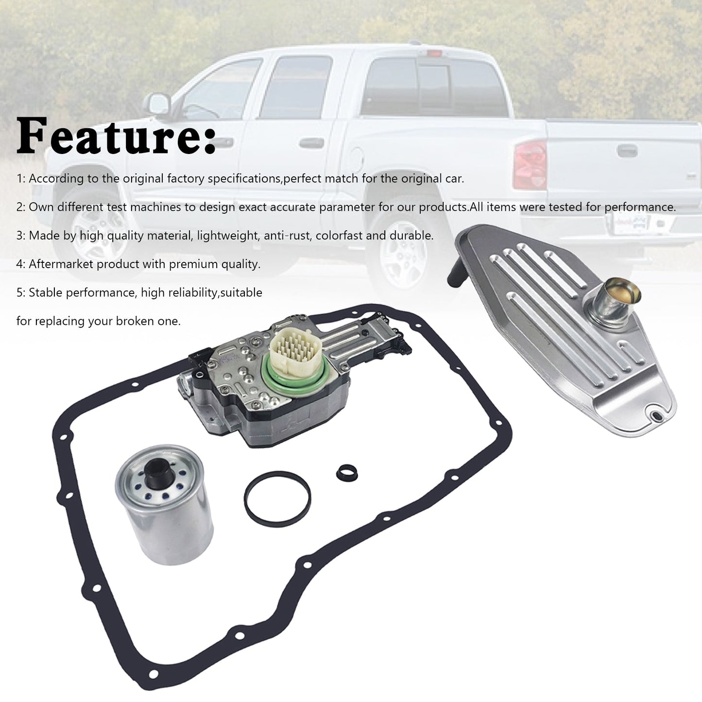Kit de filtre à solénoïde 4WD pour RAM 2500-3500 V8 5,7 L 6,4 L 66RFE 2011-2018 68002342AD 68002342AF générique