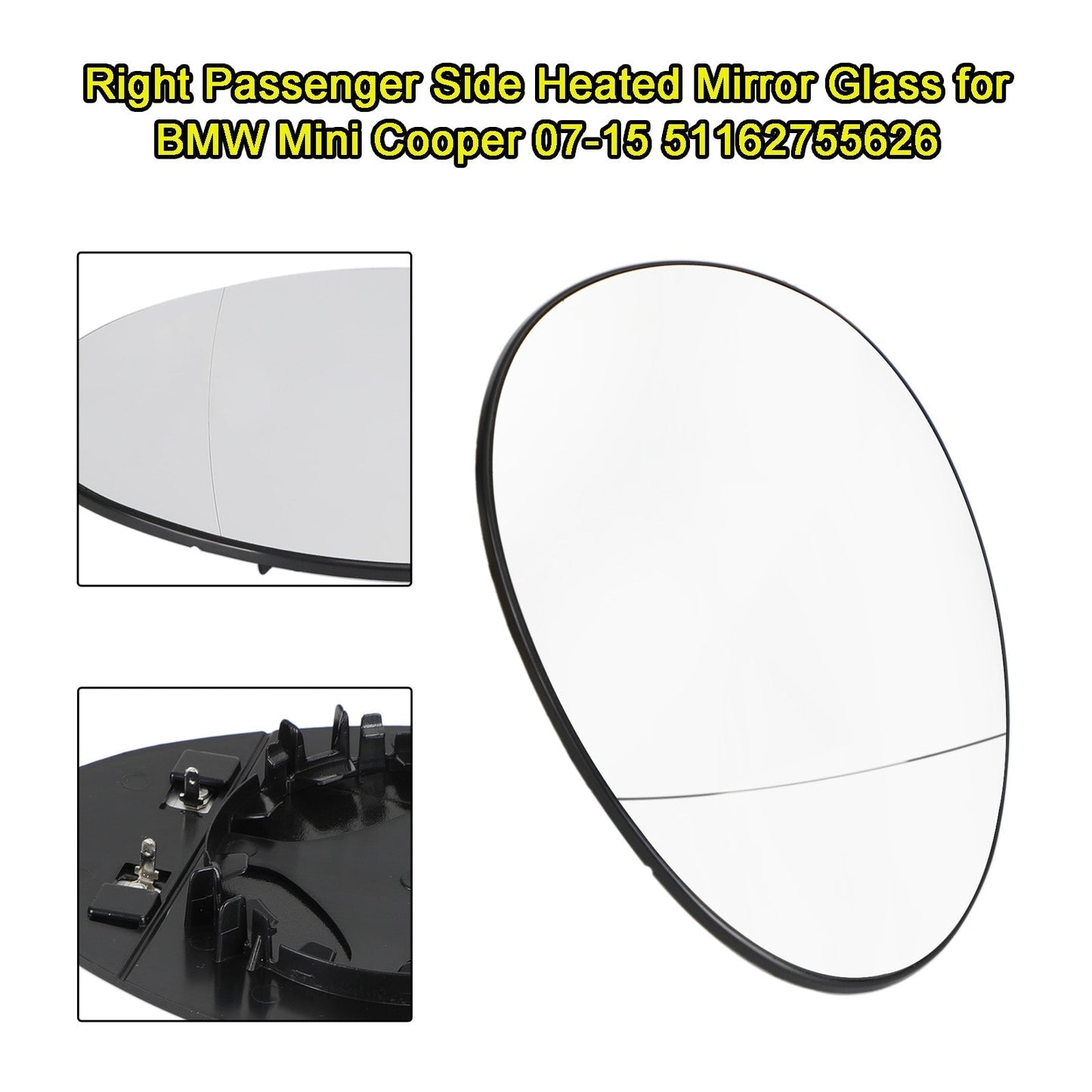 Espejo retrovisor calefactable del lado derecho del pasajero para Mini R56 Hatchback 07-14 51162755626
