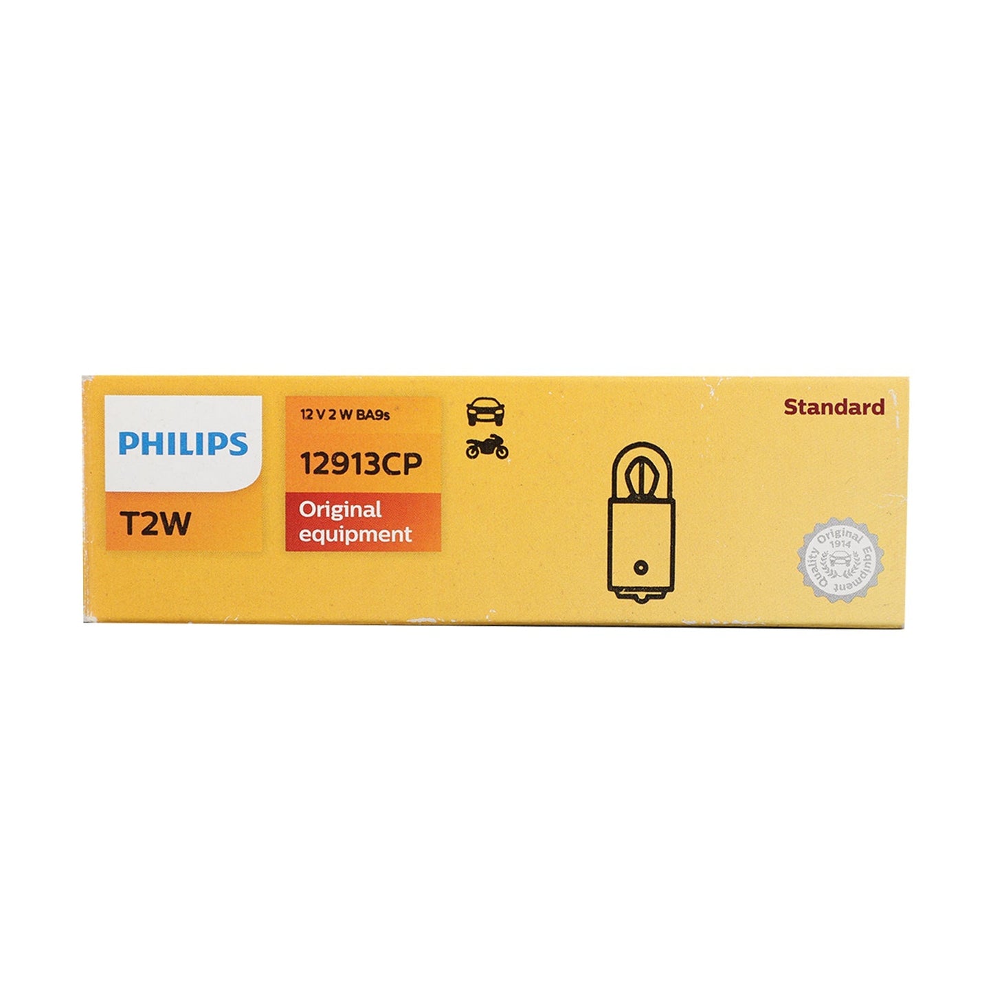 Ampoules de voiture PHILIPS 12 V 2 W BA9s 12913CP, 10 pièces