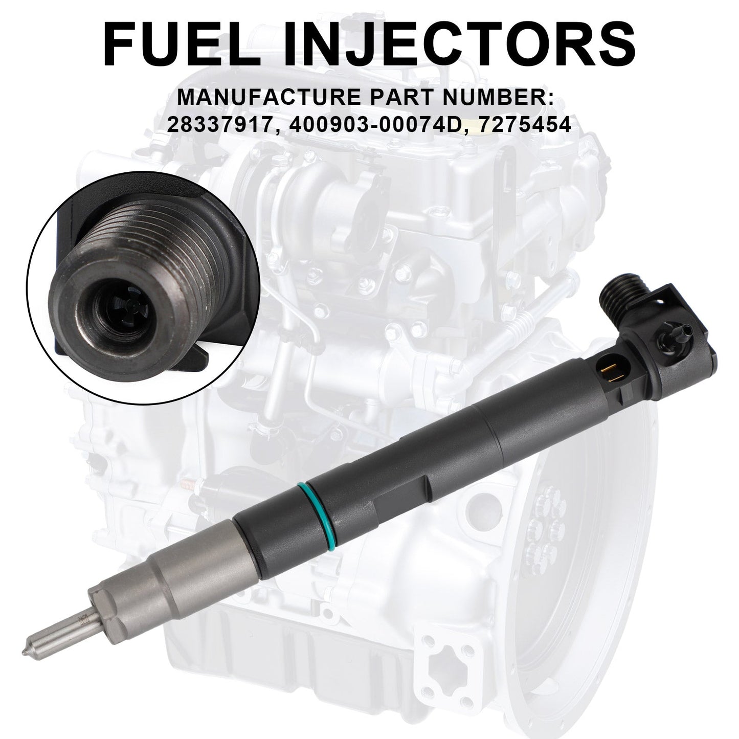 28337917 400903-00074D 7275454 4 inyectores de combustible compatibles con Bobcat y Doosan D24 D18 Motor FedEx Express
